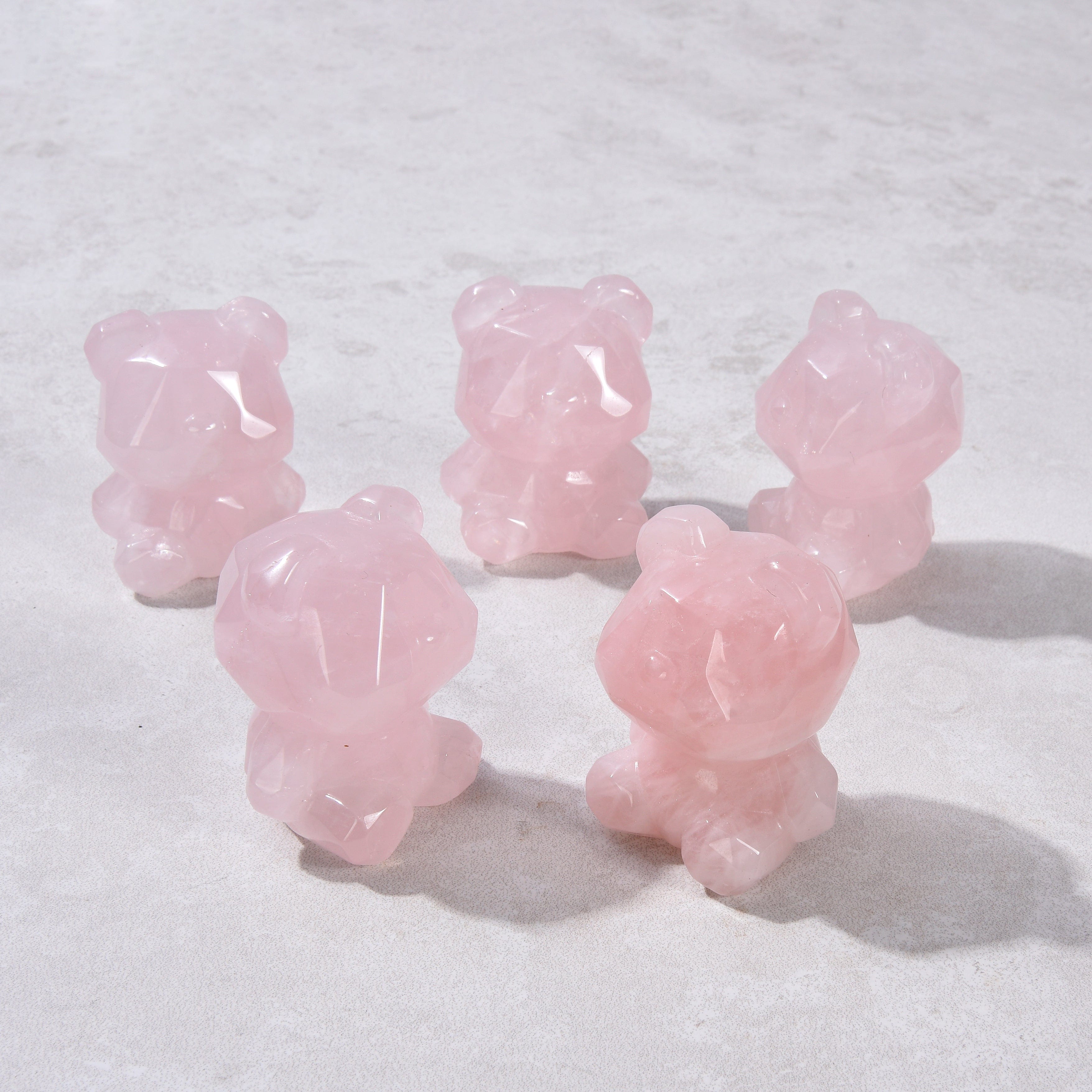KALIFANO Gemstone Carvings 2.5" Rose Quartz Bear Natural Gemstone Carving CV45-BB-RQ