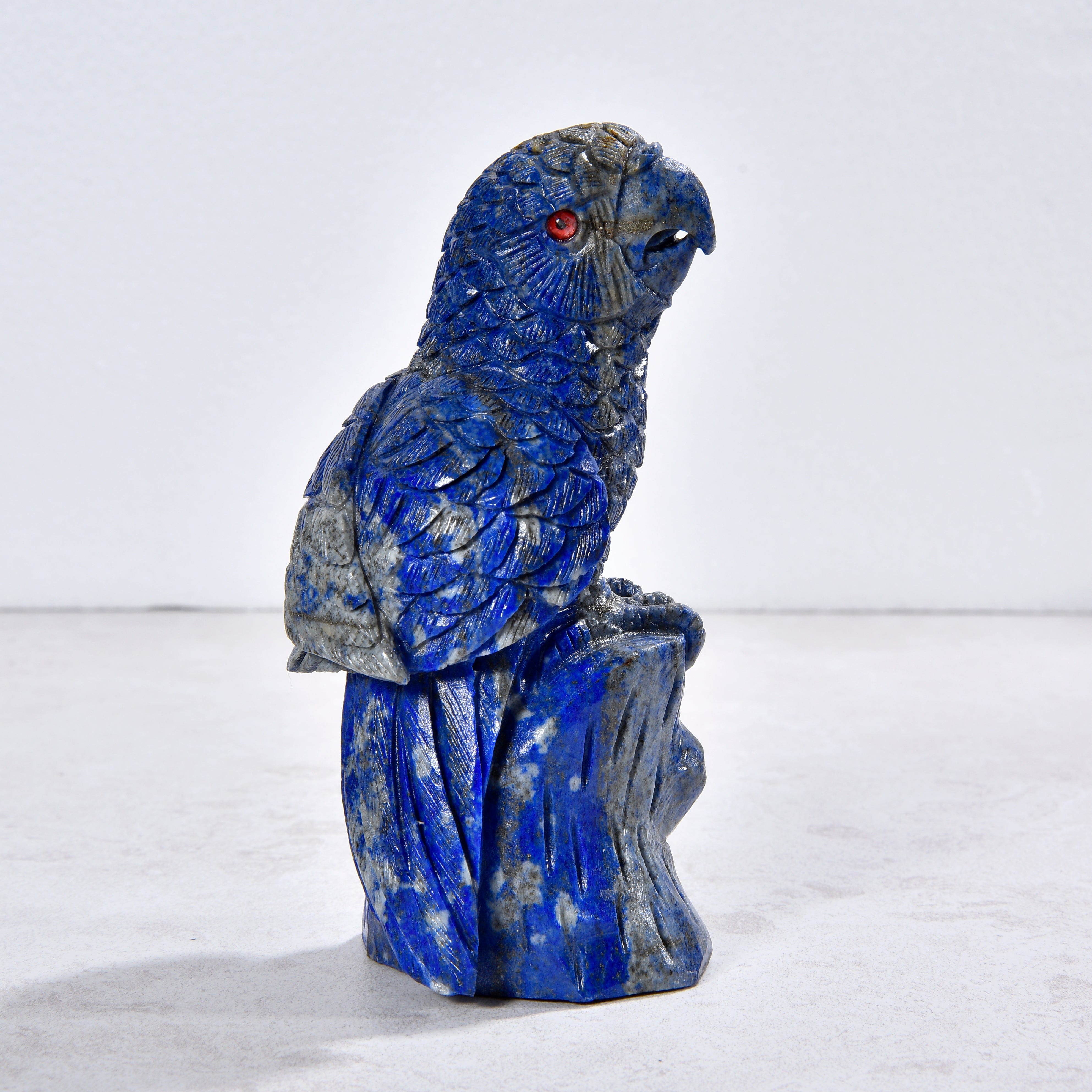 KALIFANO Gemstone Carvings 2.6" Natural Lapis Parrot Gemstone Carving CVLB.1000.01