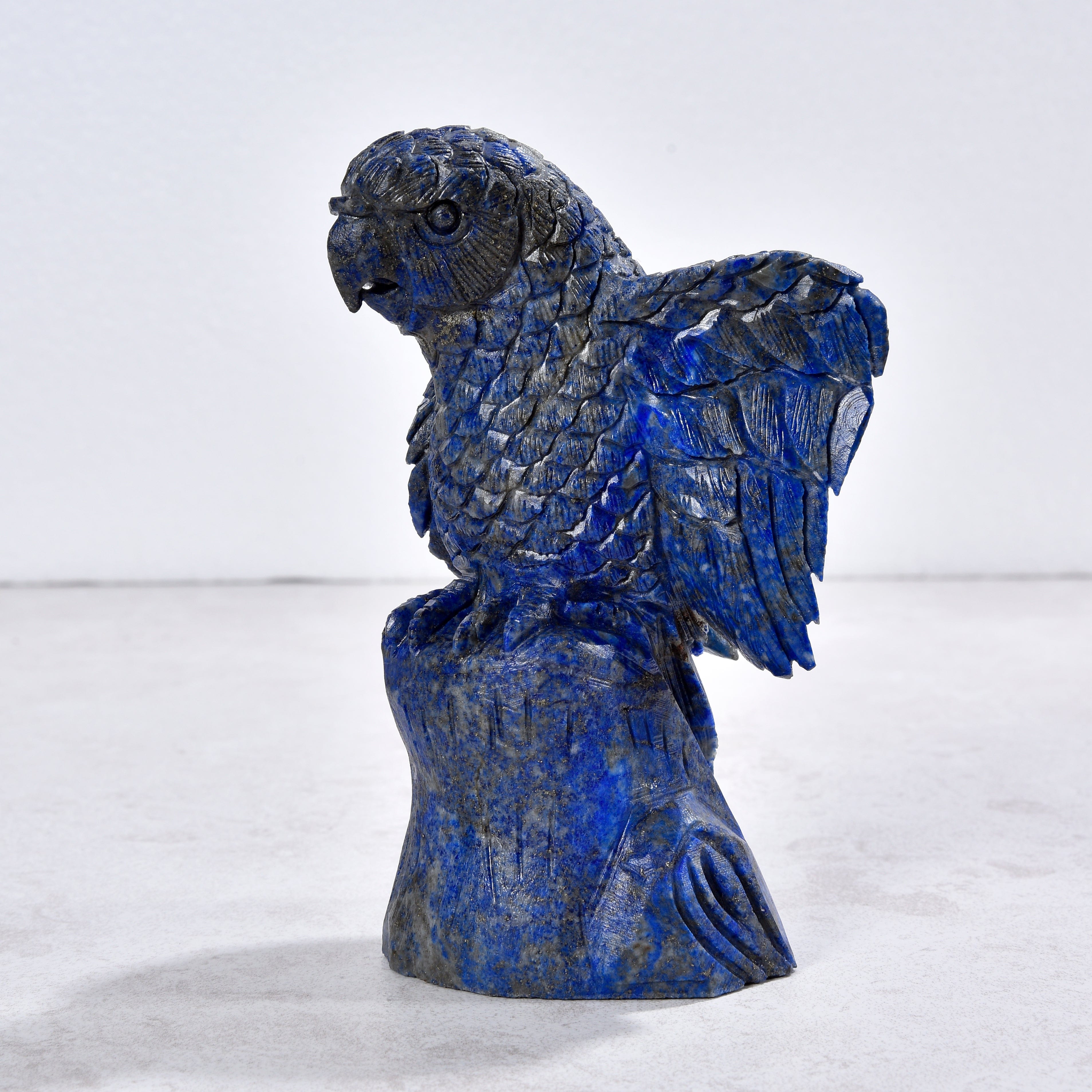 KALIFANO Gemstone Carvings 2.8" Natural Lapis Parrot Gemstone Carving CVLB.1000.08