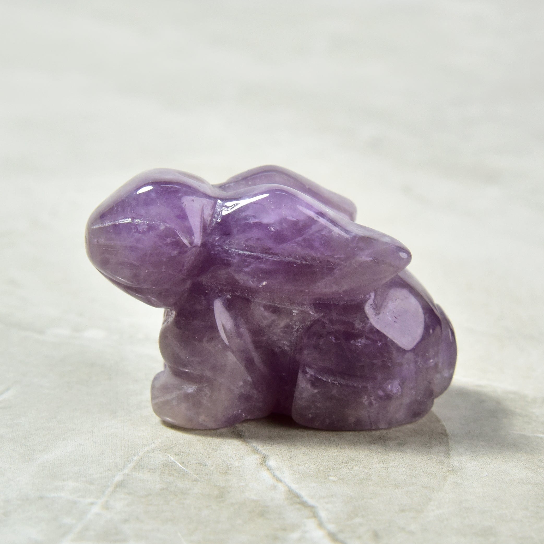 KALIFANO Gemstone Carvings 2" Amethyst Rabbit Natural Gemstone Carving CV14-R-AM