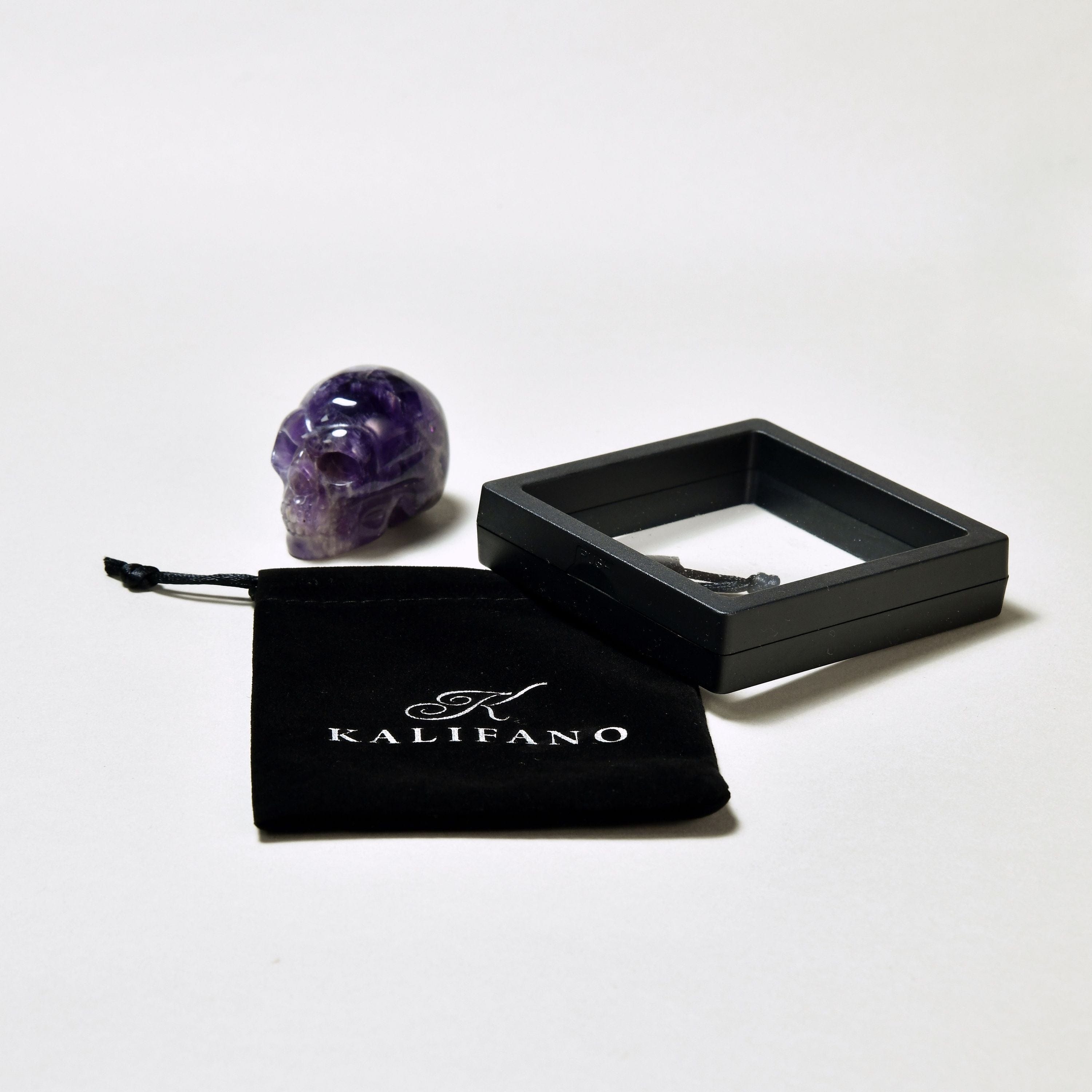 KALIFANO Gemstone Carvings 2" Amethyst Skull Natural Gemstone Carving CV29-SK-AM