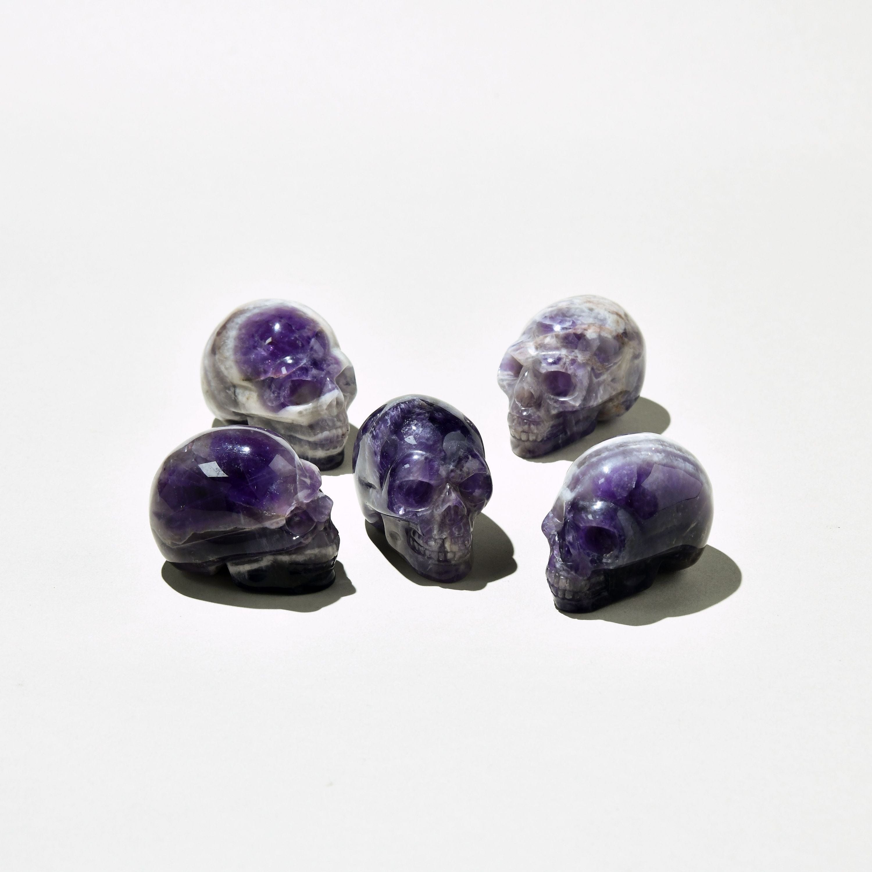 KALIFANO Gemstone Carvings 2" Amethyst Skull Natural Gemstone Carving CV29-SK-AM