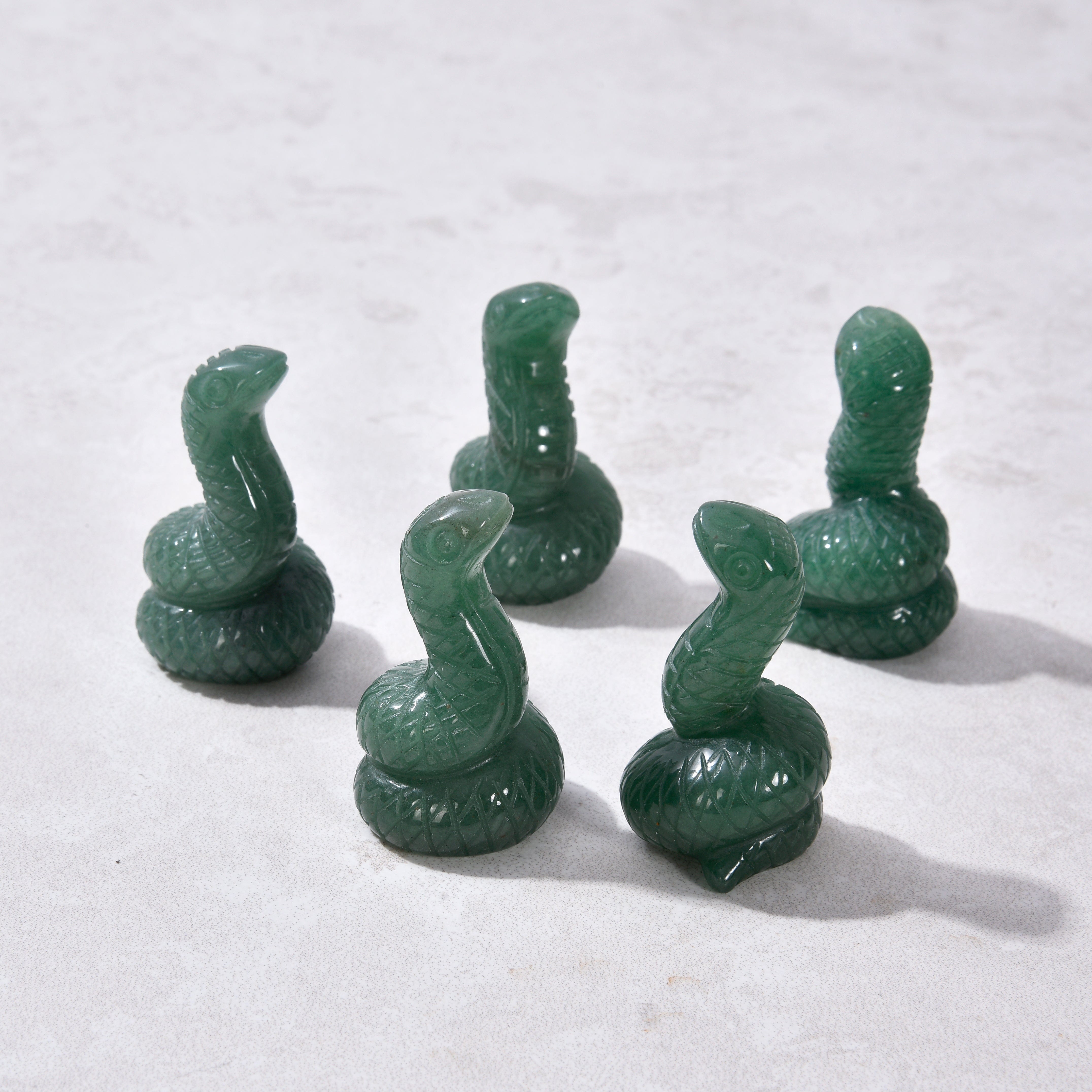 KALIFANO Gemstone Carvings 2" Aventurine Snake Natural Gemstone Carving CV14-S-AV