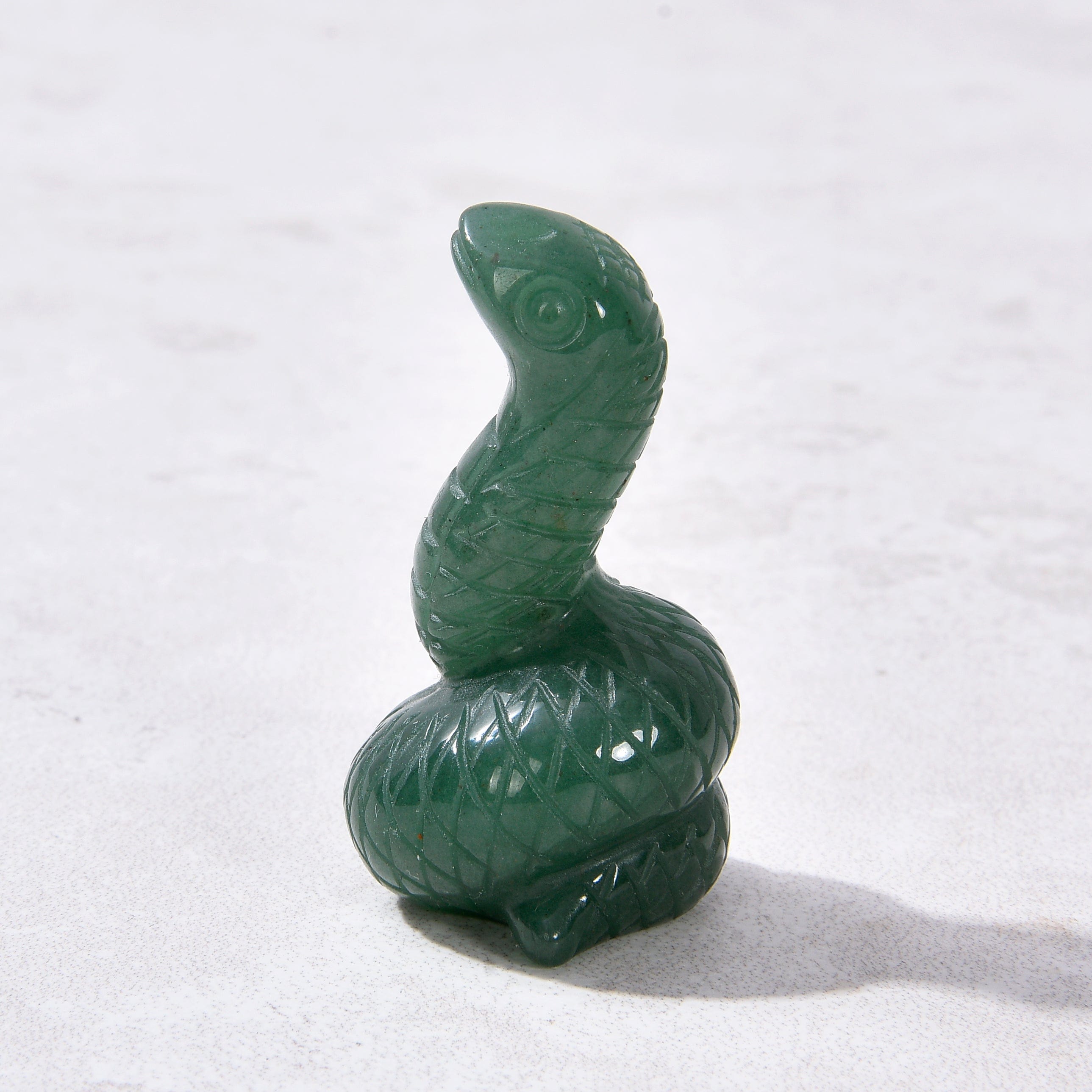 KALIFANO Gemstone Carvings 2" Aventurine Snake Natural Gemstone Carving CV14-S-AV