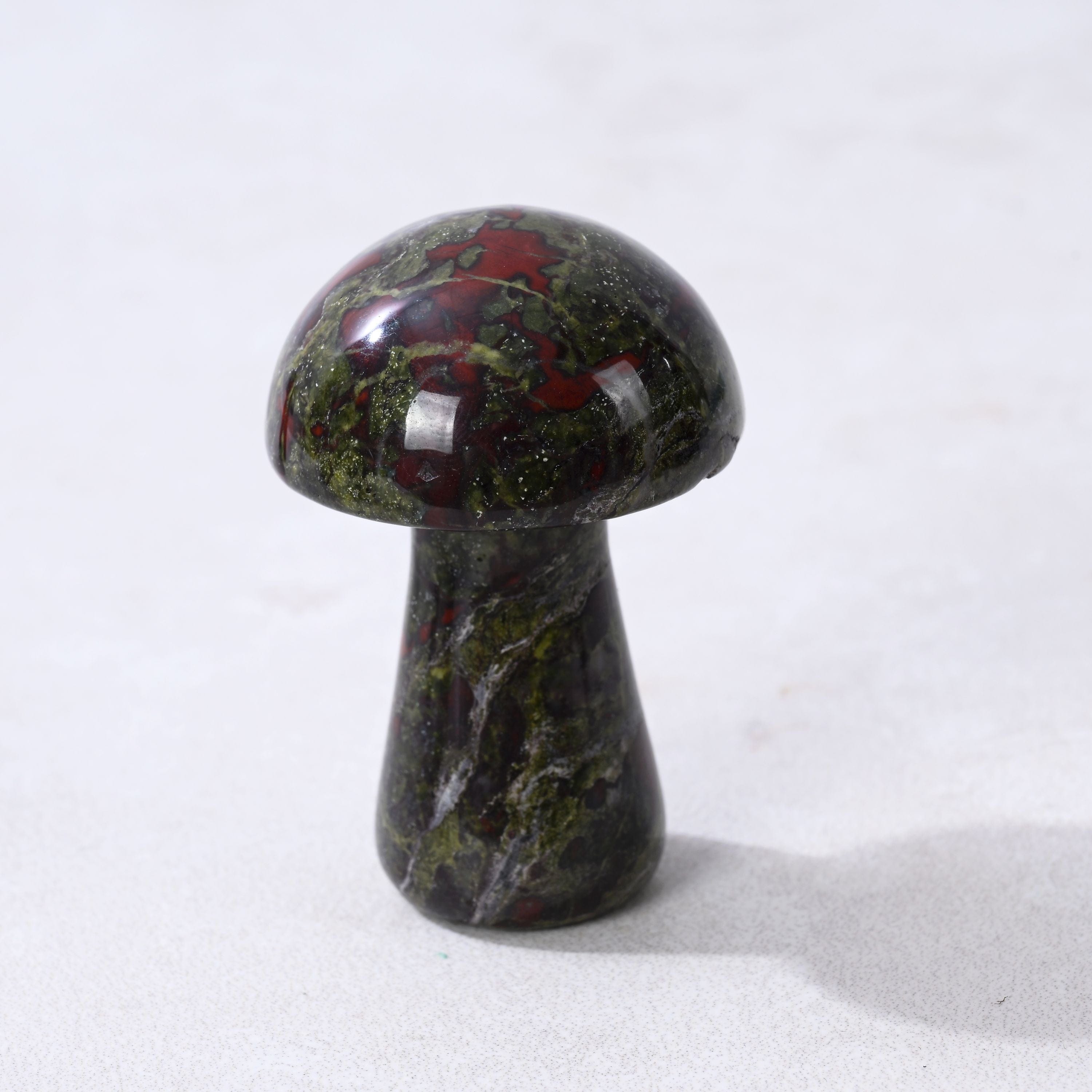 KALIFANO Gemstone Carvings 2" Bloodstone Mushroom Natural Gemstone Carving CV12-M-BS