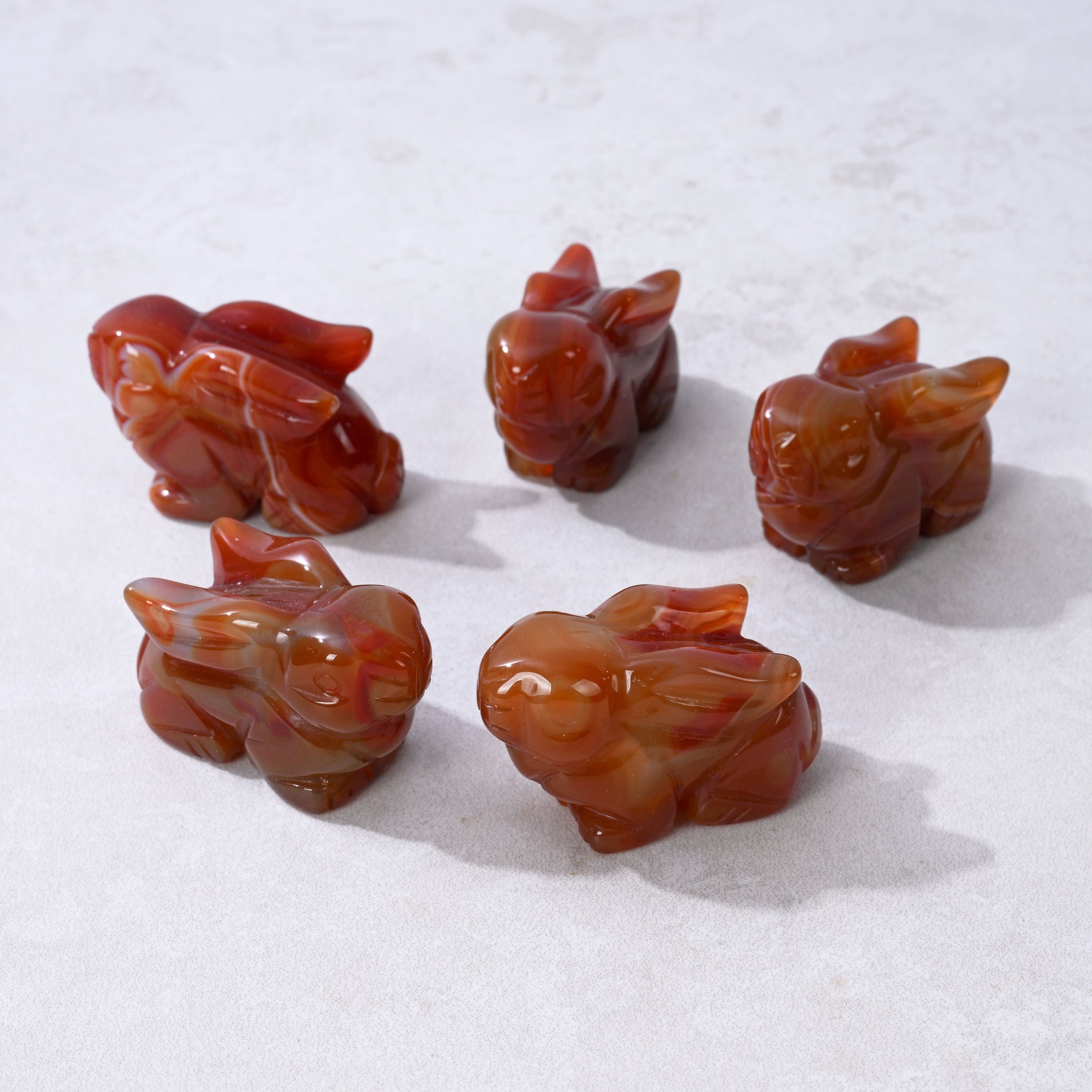 Kalifano Gemstone Carvings 2" Carnelian Rabbit Natural Gemstone Carving CV14-R-CR