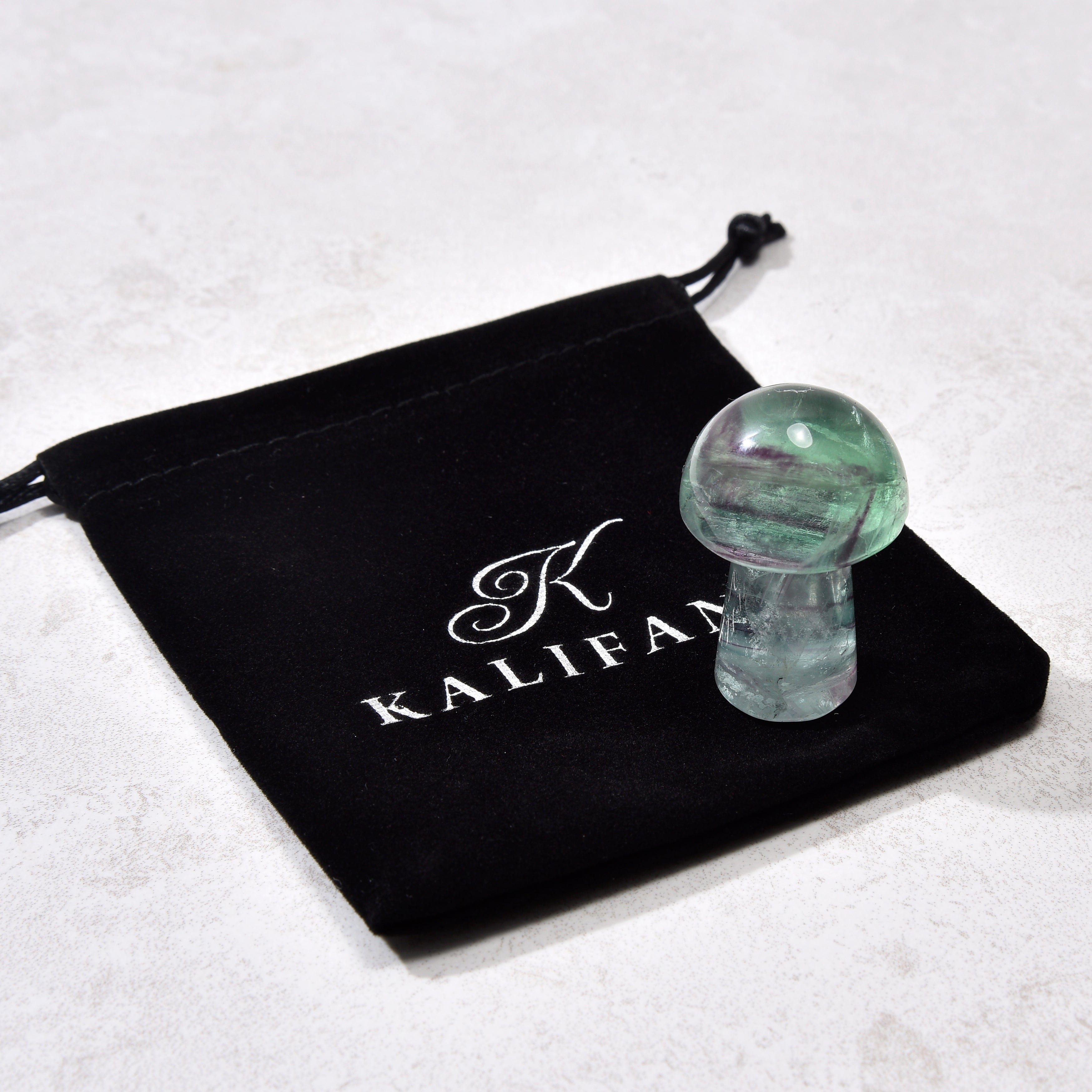 Kalifano Gemstone Carvings 2" Fluorite Mushroom Natural Gemstone Carving CV12-M-FL