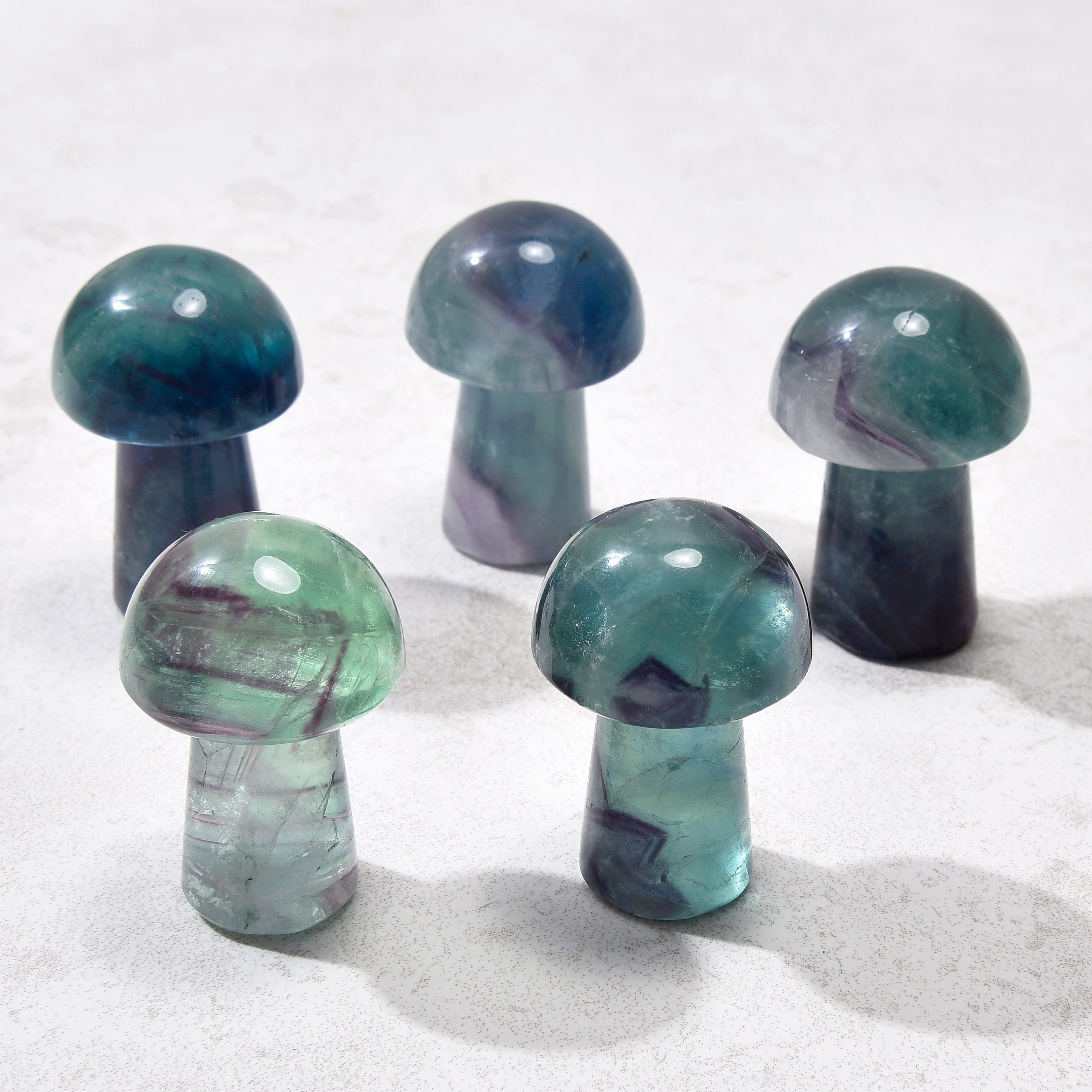 Kalifano Gemstone Carvings 2" Fluorite Mushroom Natural Gemstone Carving CV12-M-FL