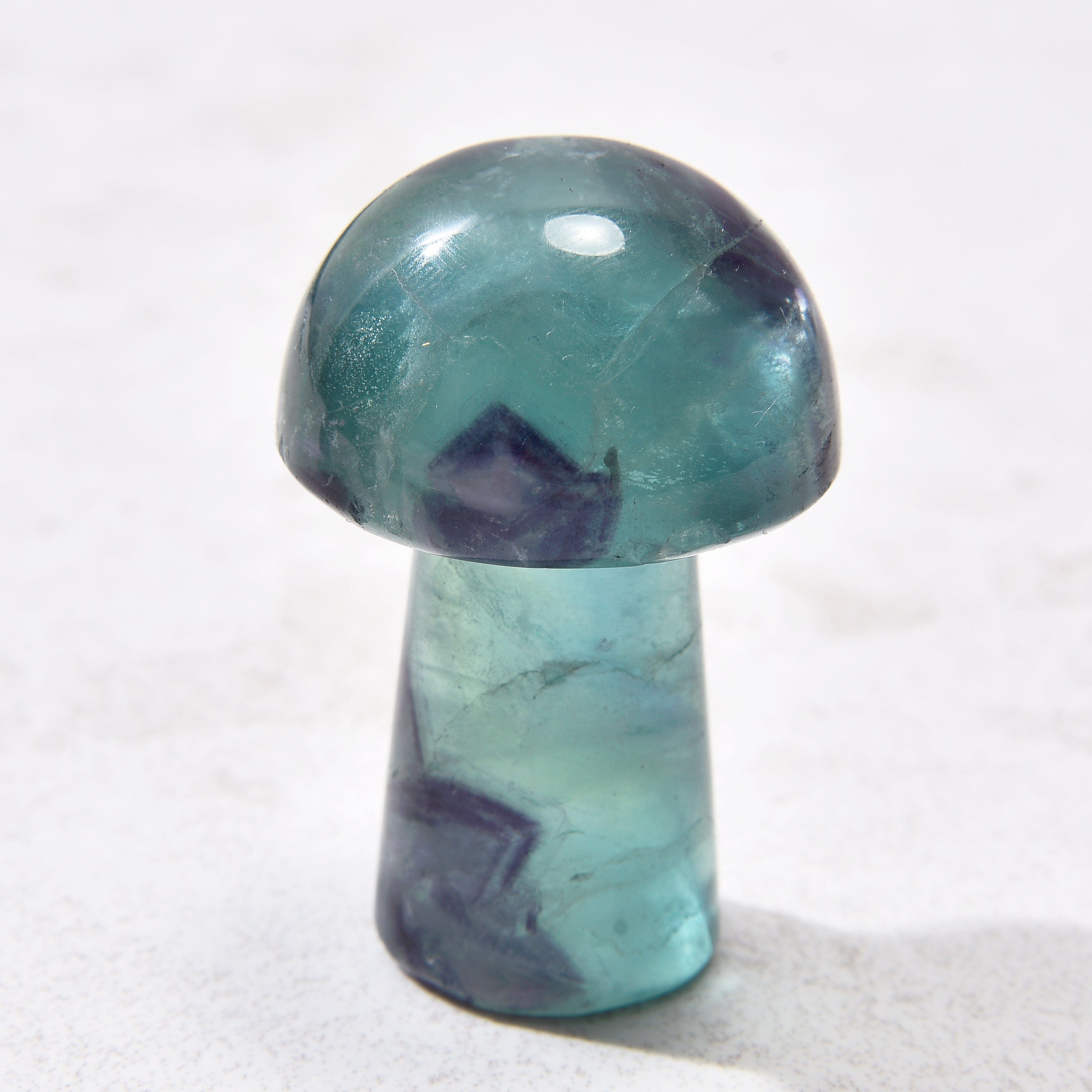 Kalifano Gemstone Carvings 2" Fluorite Mushroom Natural Gemstone Carving CV12-M-FL