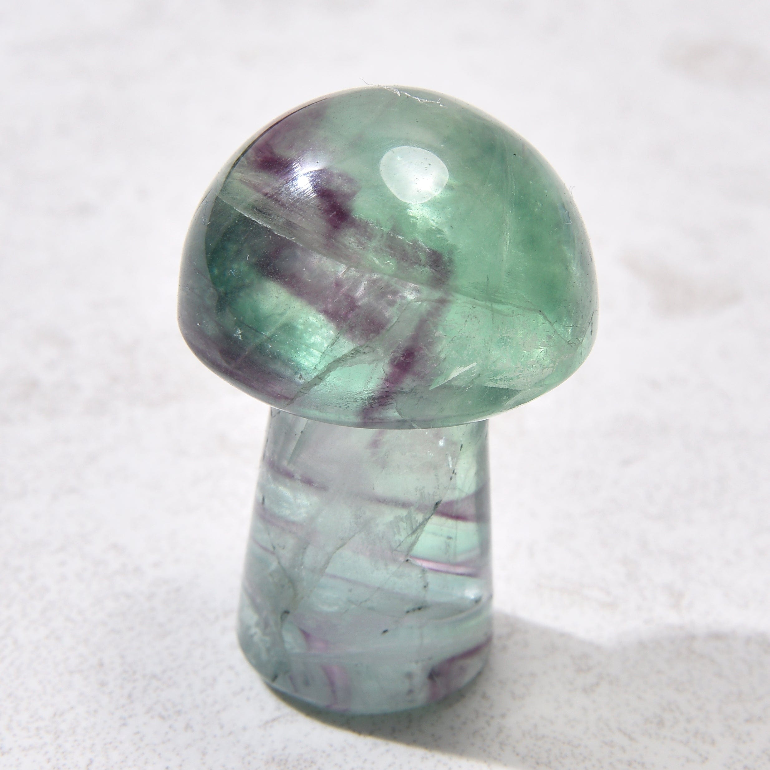 Kalifano Gemstone Carvings 2" Fluorite Mushroom Natural Gemstone Carving CV12-M-FL
