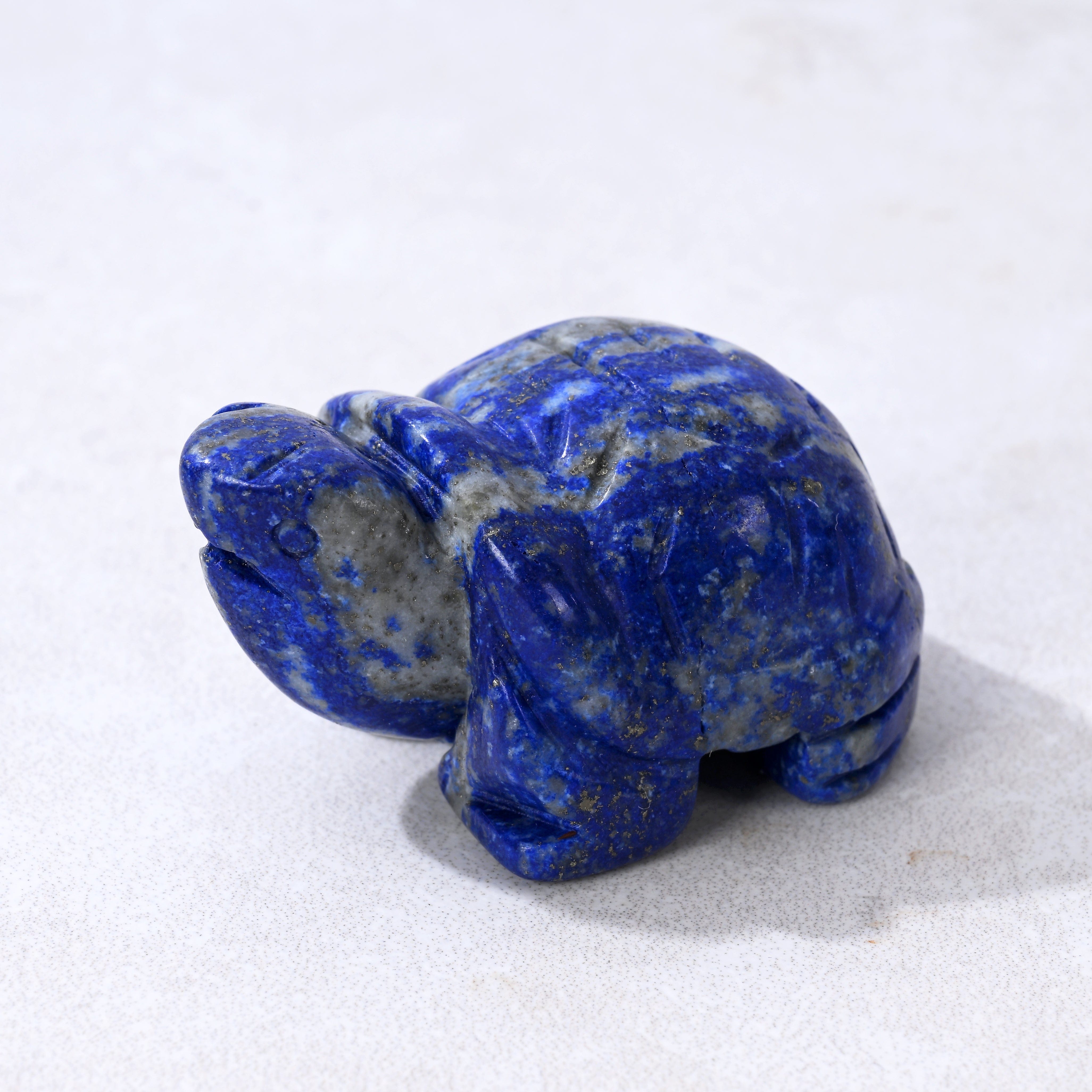 Kalifano Gemstone Carvings 2" Lapis Turtle Natural Gemstone Carving CV14-T-LP