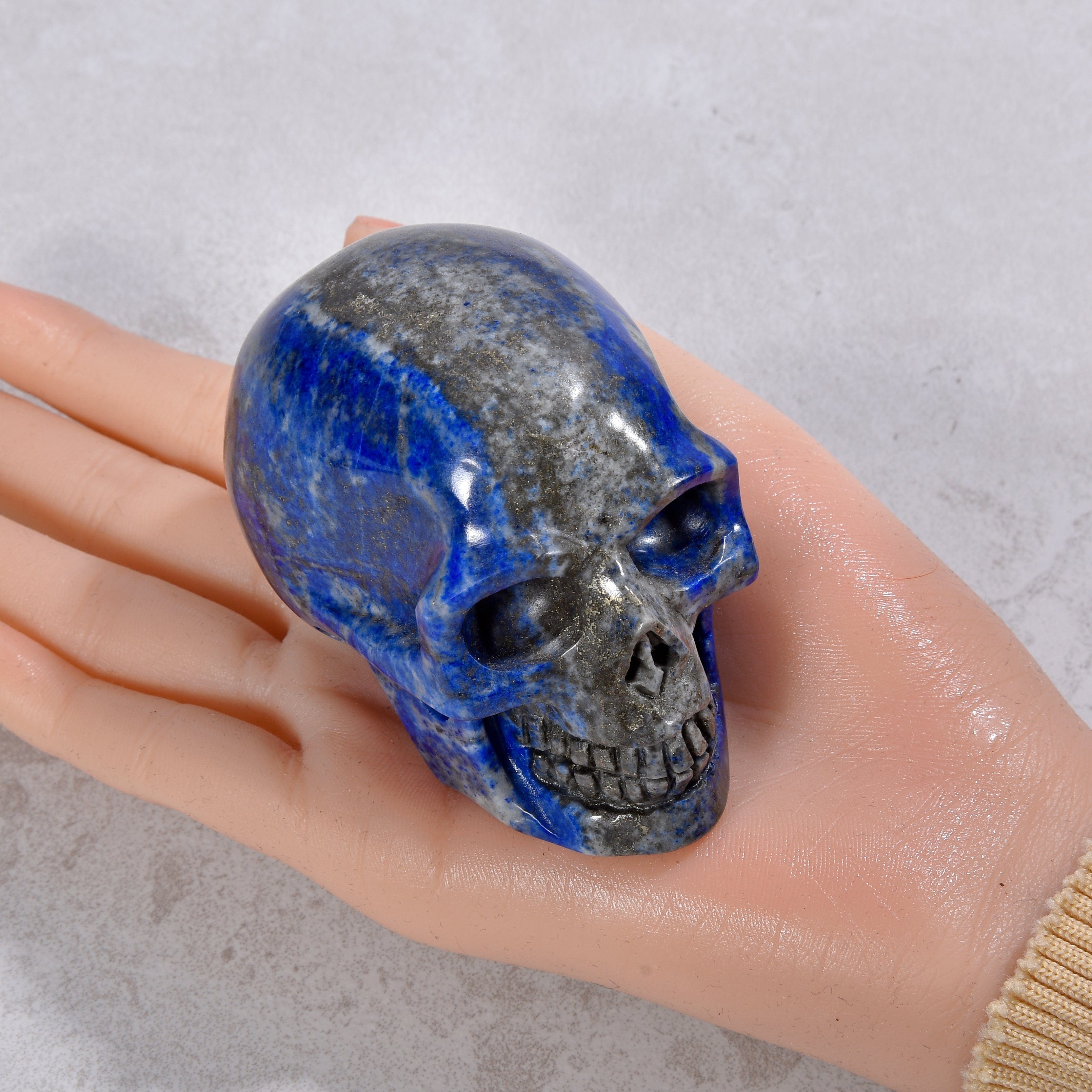 KALIFANO Gemstone Carvings 2" Natural Lapis Skull Gemstone Carving CVLSK.600.03