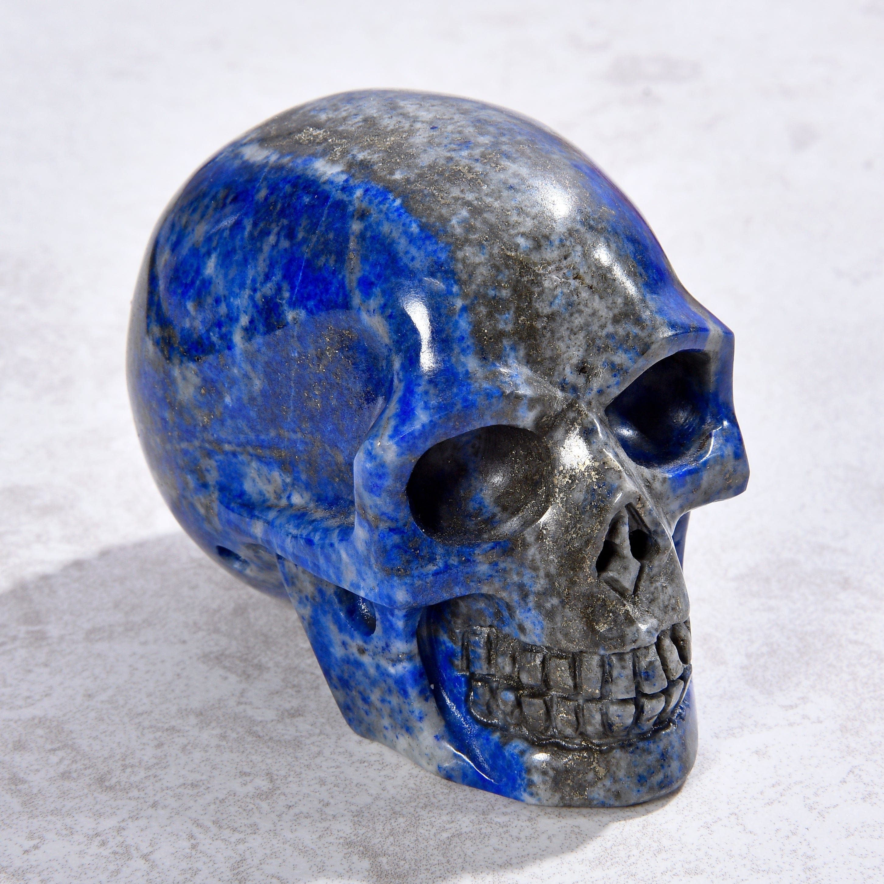 KALIFANO Gemstone Carvings 2" Natural Lapis Skull Gemstone Carving CVLSK.600.03