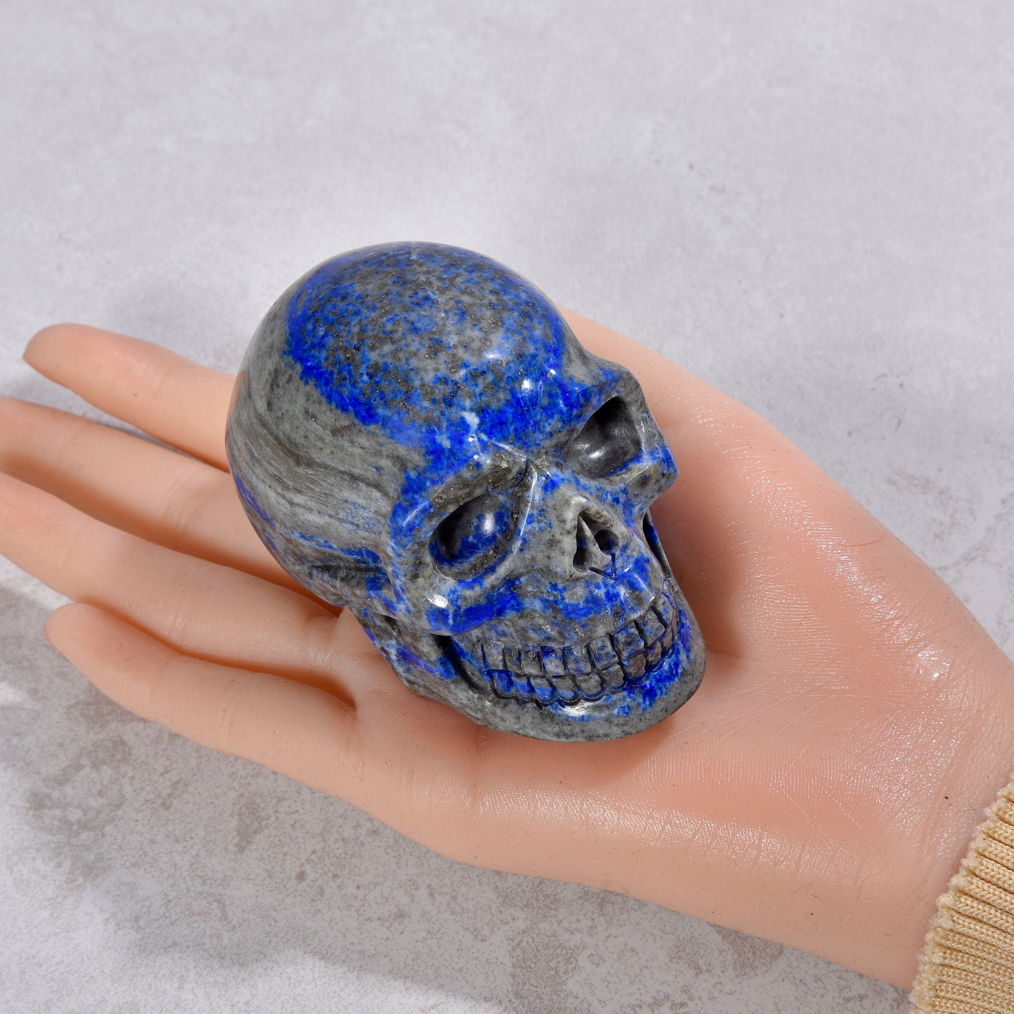 KALIFANO Gemstone Carvings 2" Natural Lapis Skull Gemstone Carving CVLSK.700.01