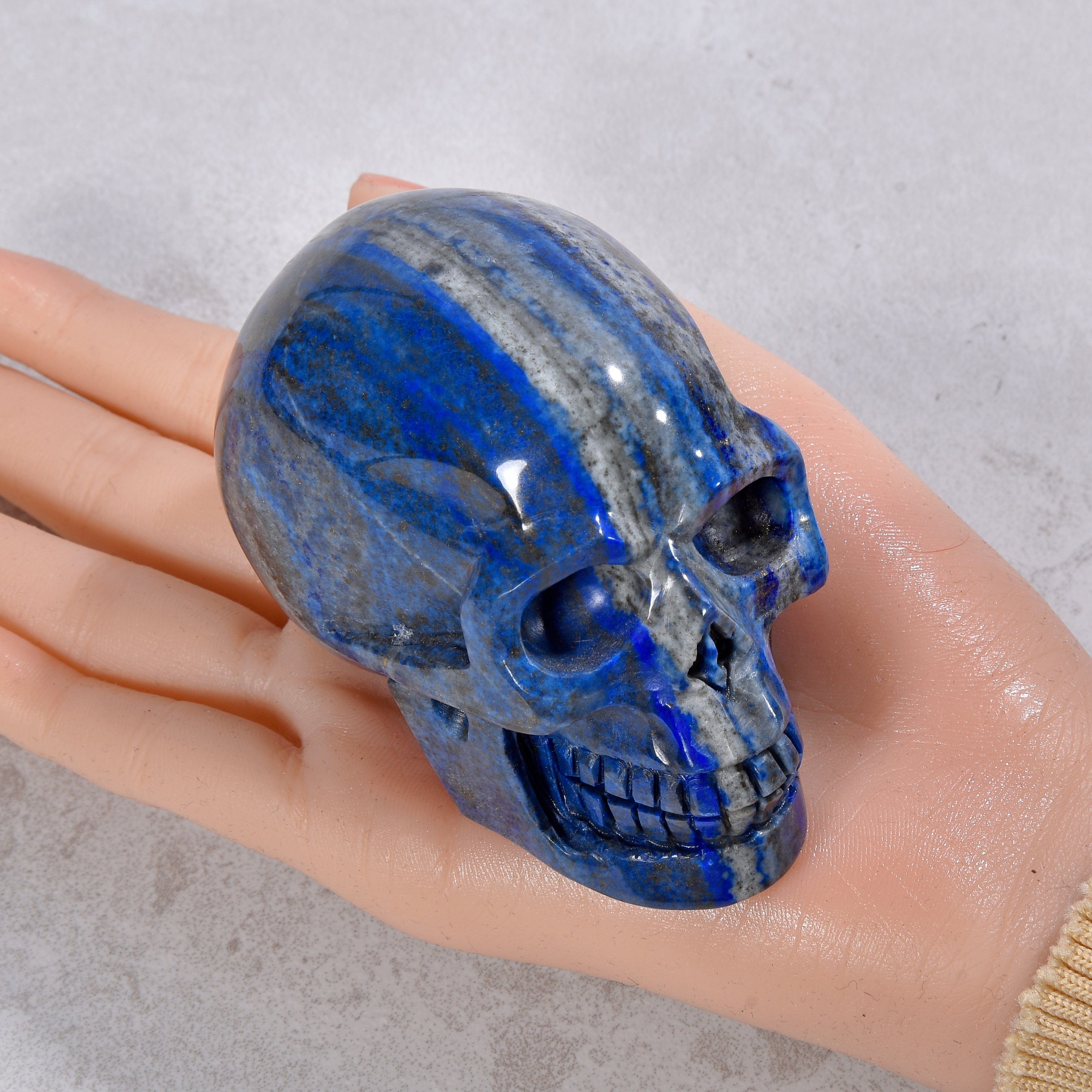 KALIFANO Gemstone Carvings 2" Natural Lapis Skull Gemstone Carving CVLSK.800.02