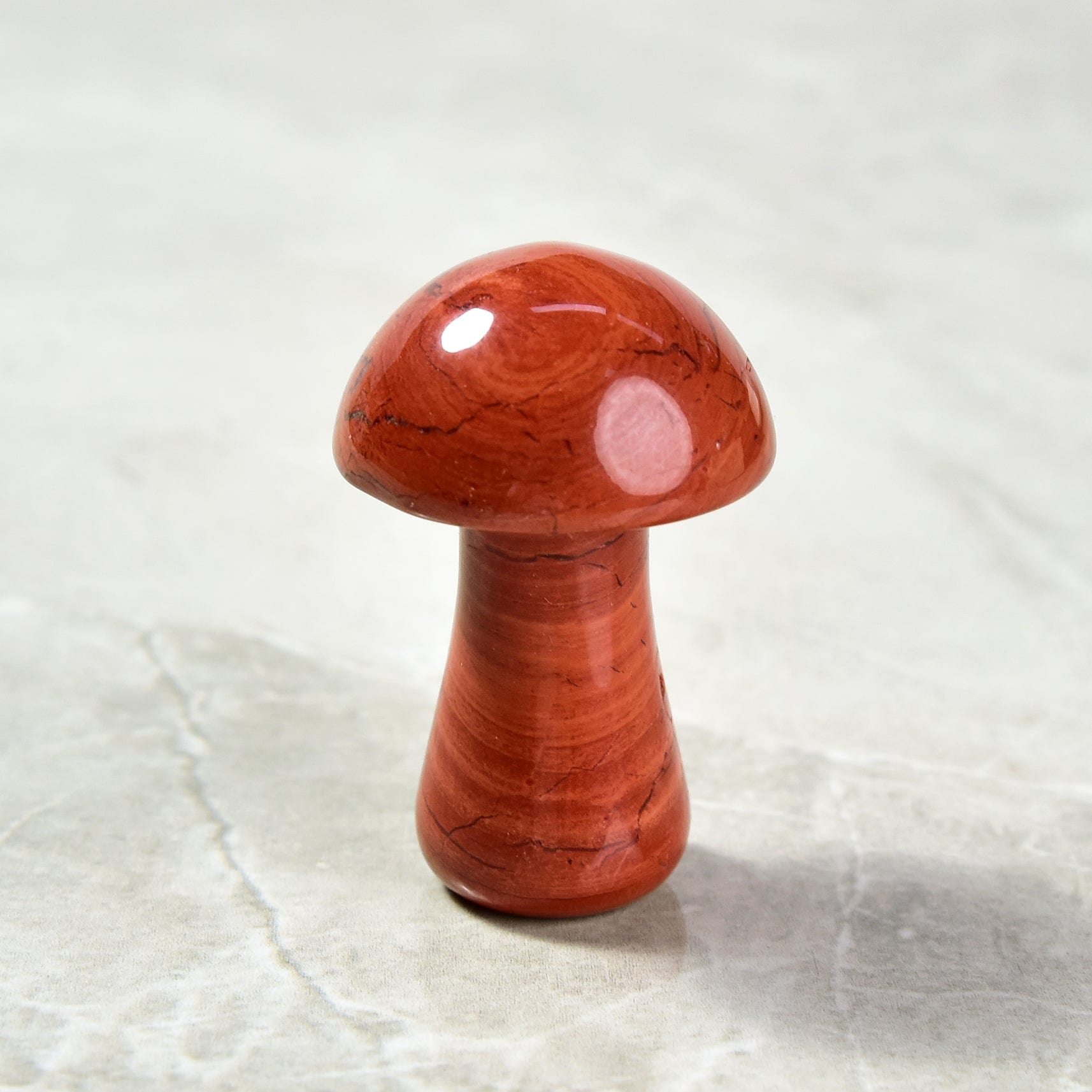 KALIFANO Gemstone Carvings 2" Red Jasper Mushroom Natural Gemstone Carving CV12-M-RJ
