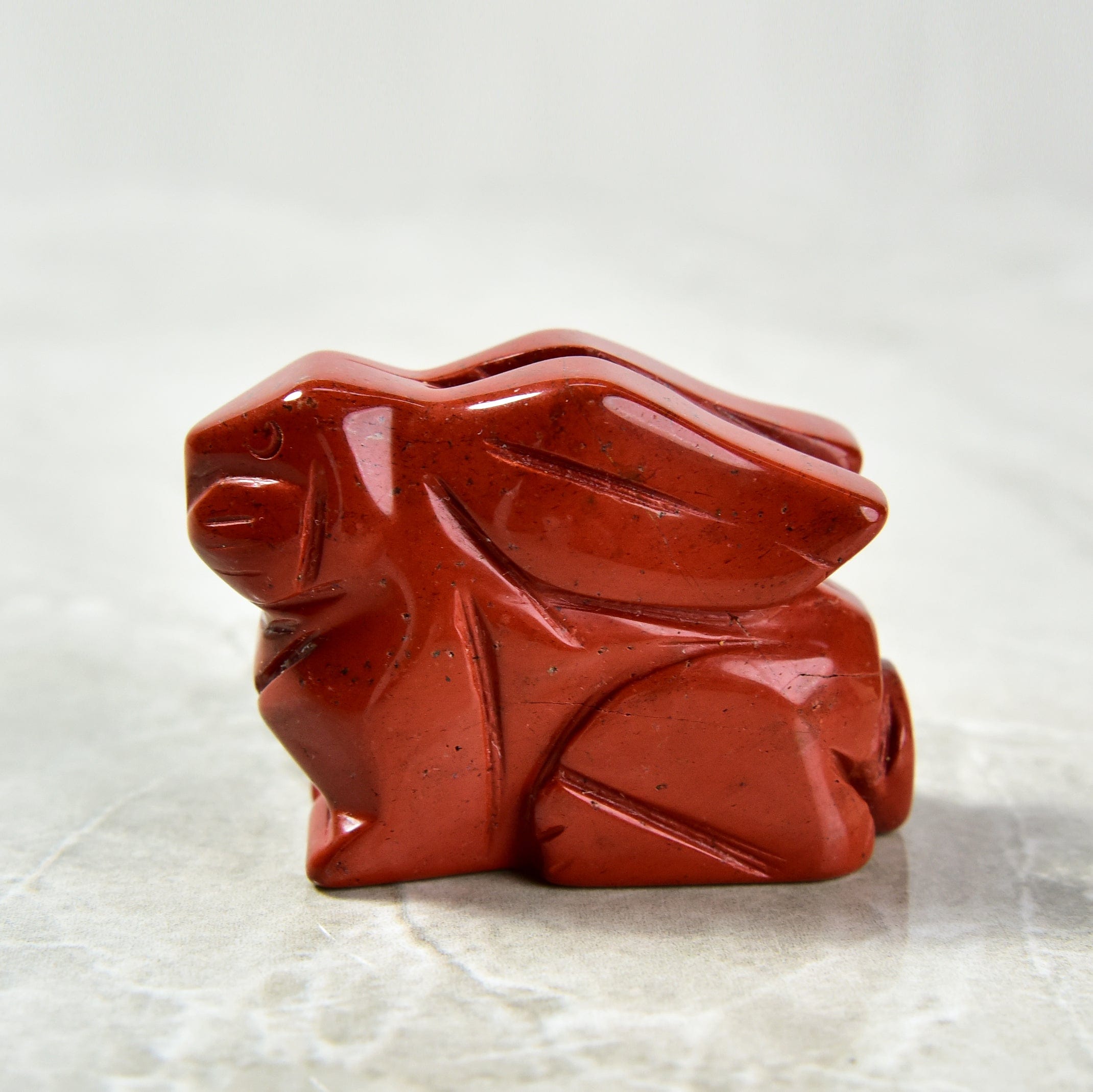 KALIFANO Gemstone Carvings 2" Red Jasper Rabbit Natural Gemstone Carving CV14-R-RJ