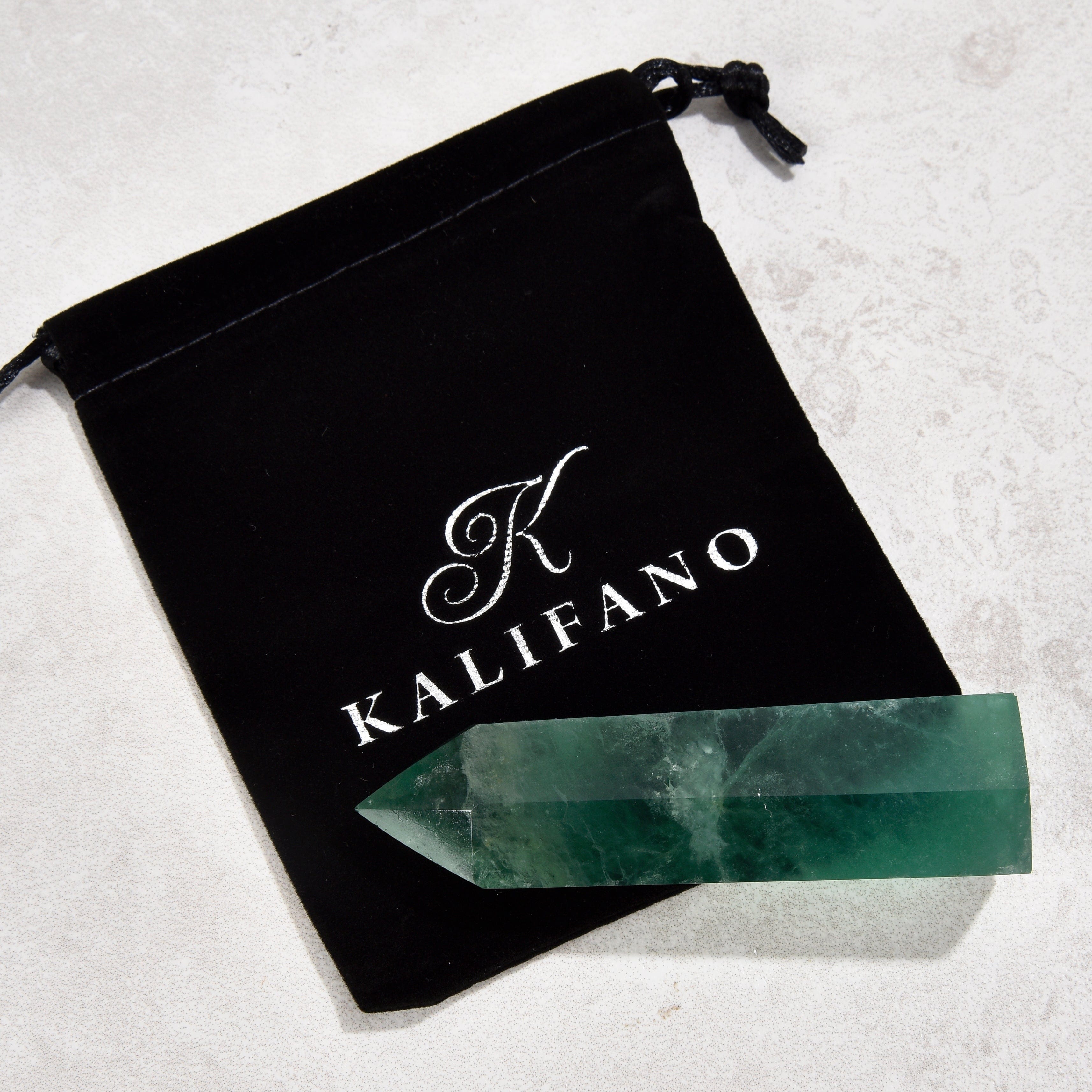 KALIFANO Gemstone Carvings 3.5" Green Fluorite Obelisk Tower Gemstone Carving GOT810-FLG