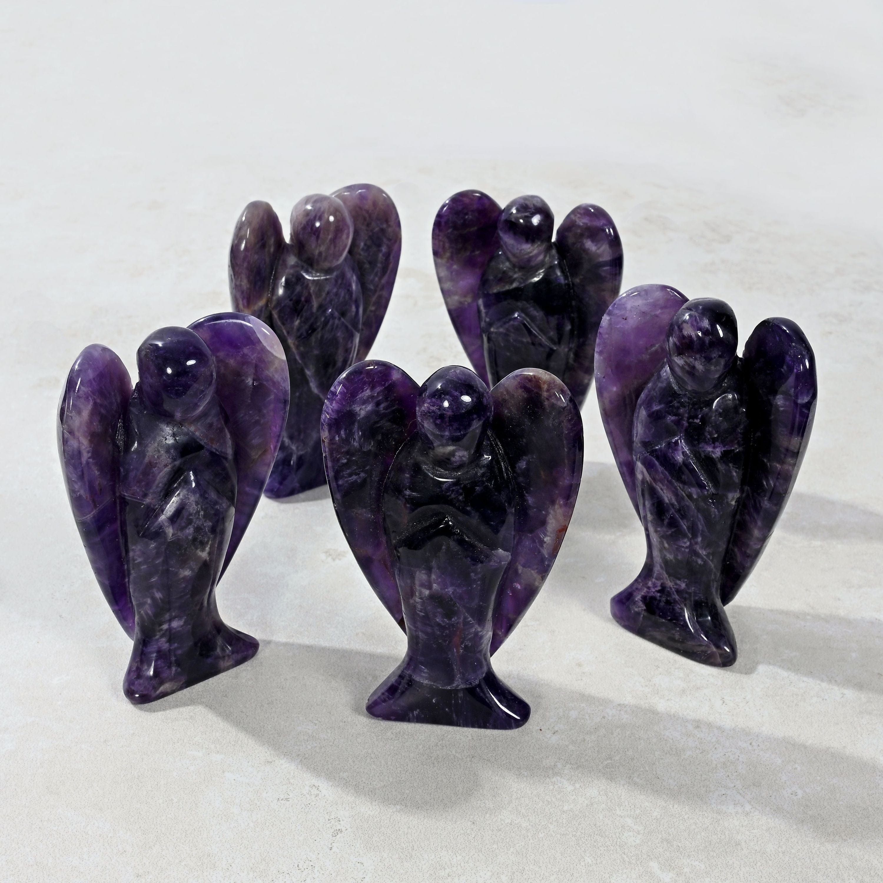 Kalifano Gemstone Carvings 3" Amethyst Angel Natural Gemstone Carving CV52-A-AM
