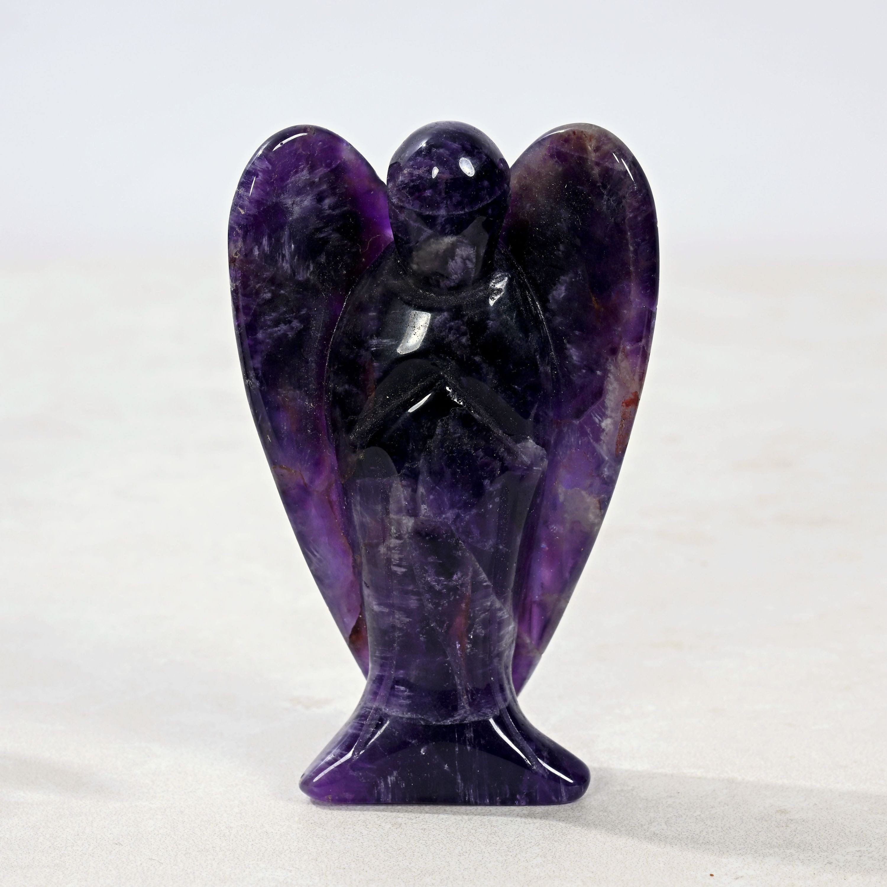 Kalifano Gemstone Carvings 3" Amethyst Angel Natural Gemstone Carving CV52-A-AM