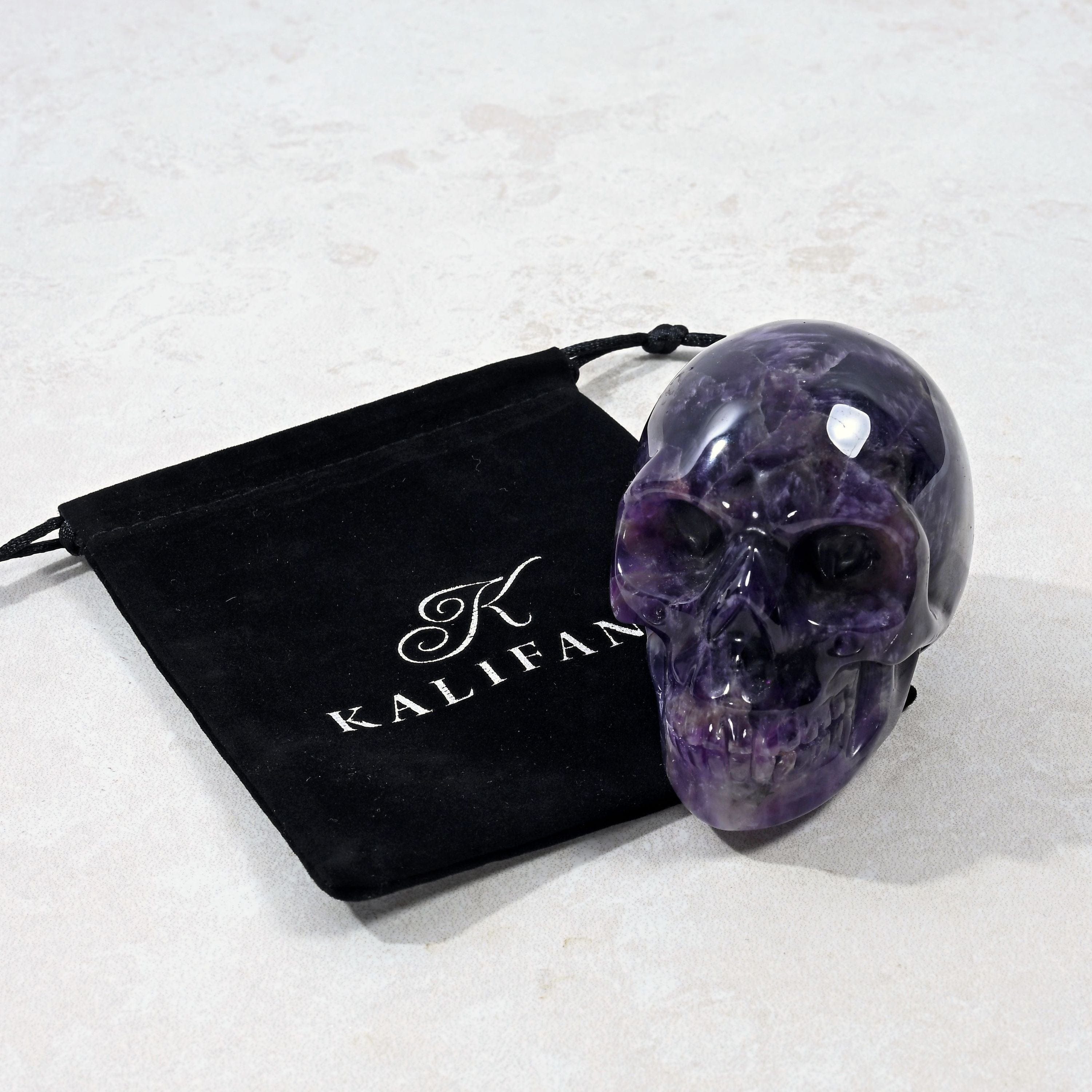 Kalifano Gemstone Carvings 3" Amethyst Skull Natural Gemstone Carving CV110-SK-AM