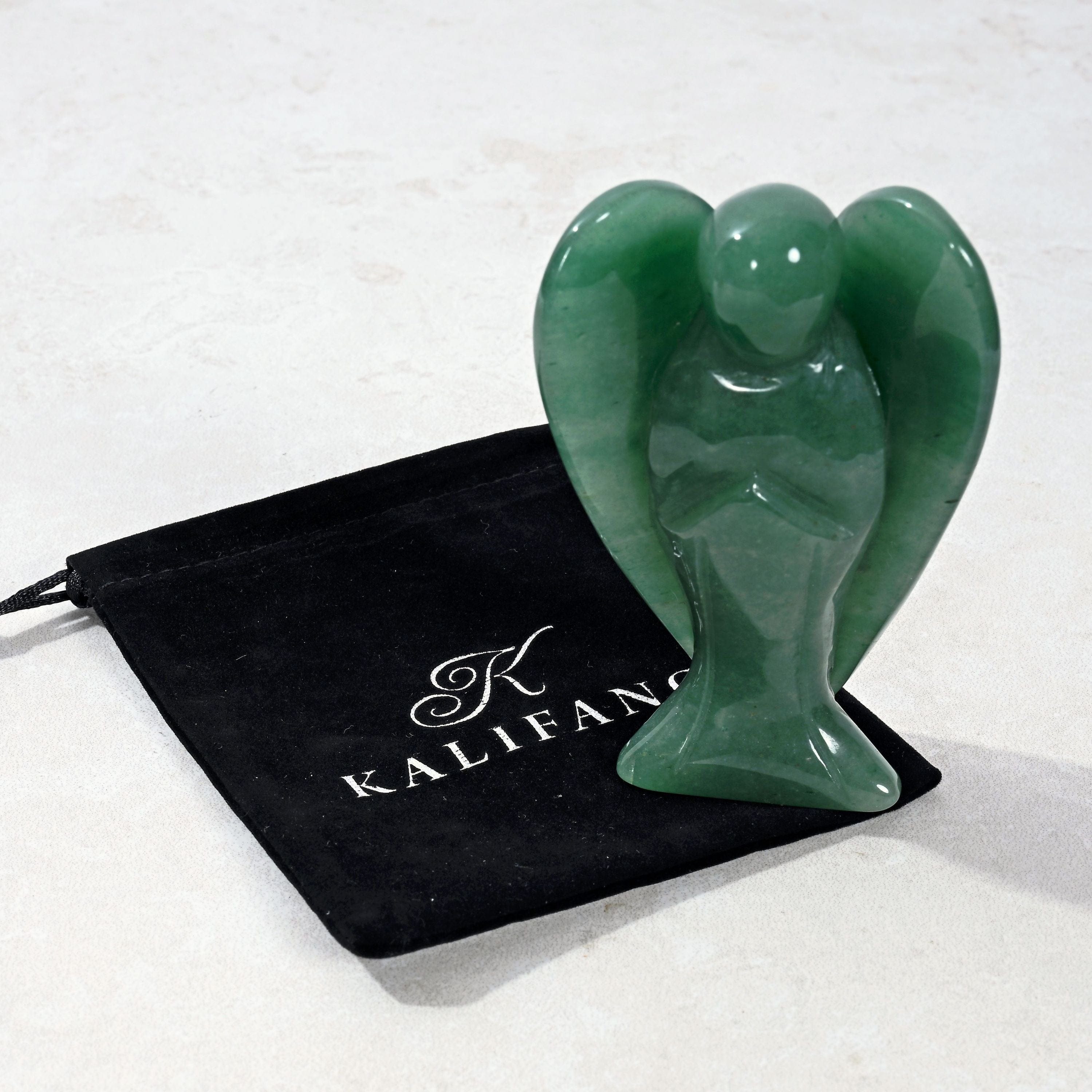 Kalifano Gemstone Carvings 3" Aventurine Angel Natural Gemstone Carving CV52-A-AV