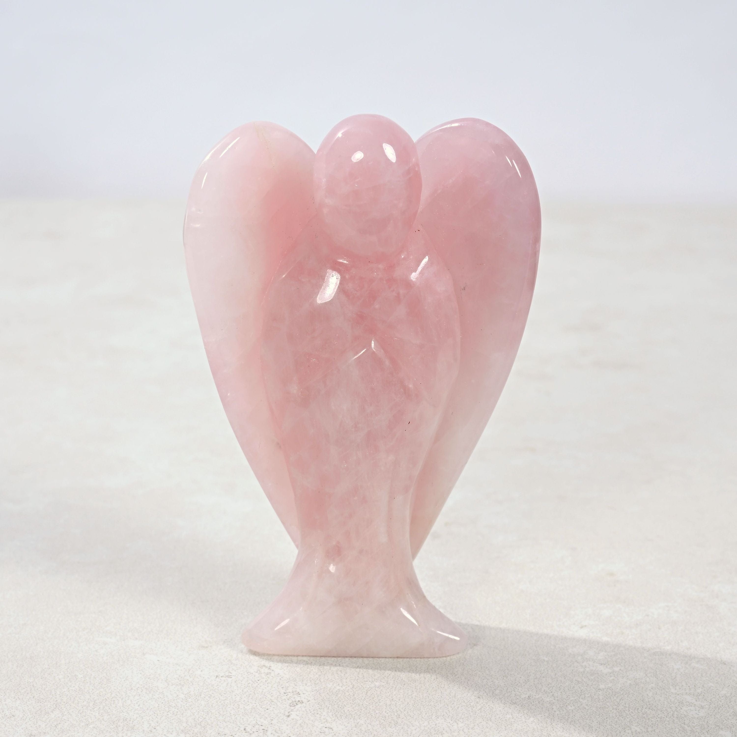 Kalifano Gemstone Carvings 3" Rose Quartz Angel Natural Gemstone Carving CV52-A-RQ
