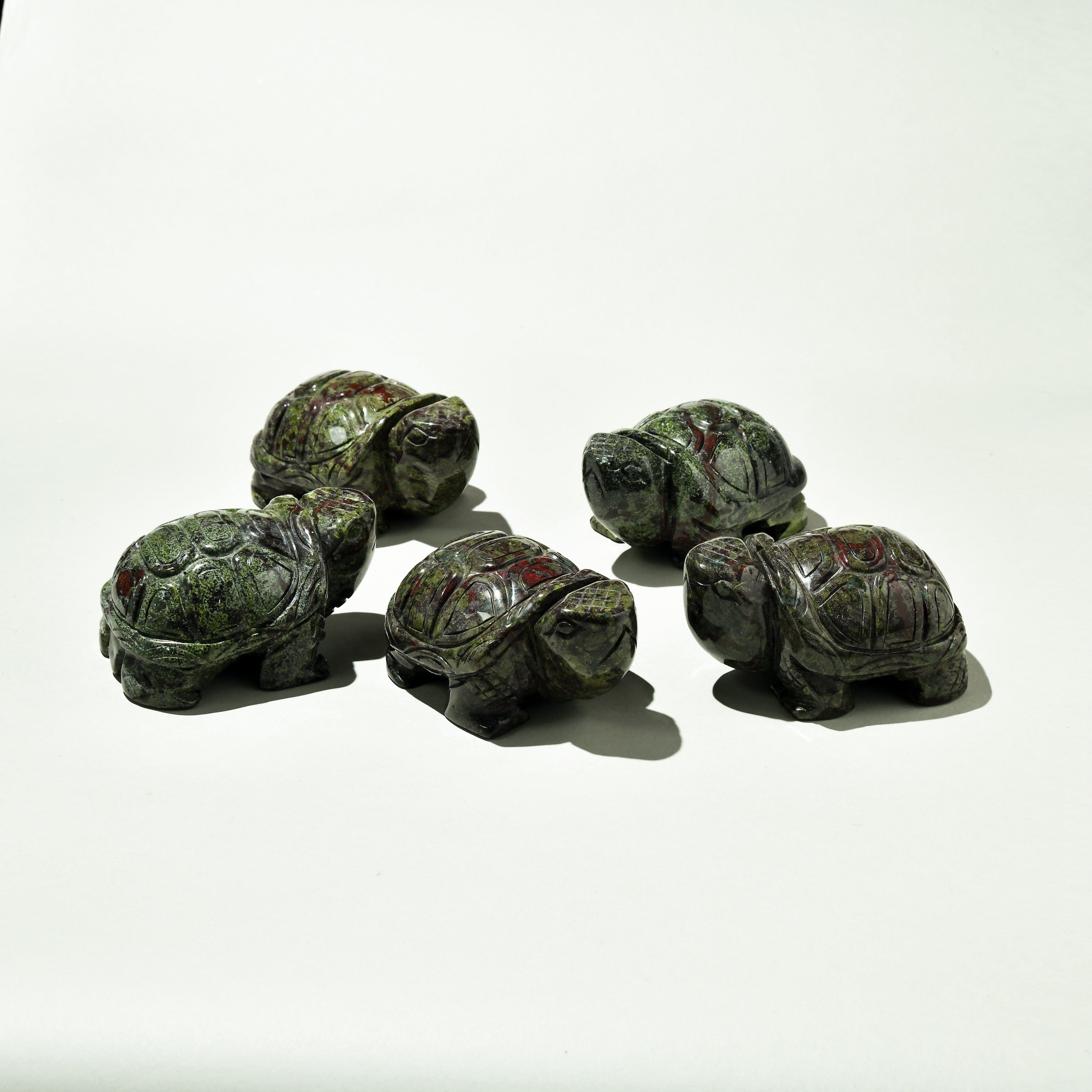 KALIFANO Gemstone Carvings 4" Blood Stone Turtle Natural Gemstone Carving CV140-T-BS