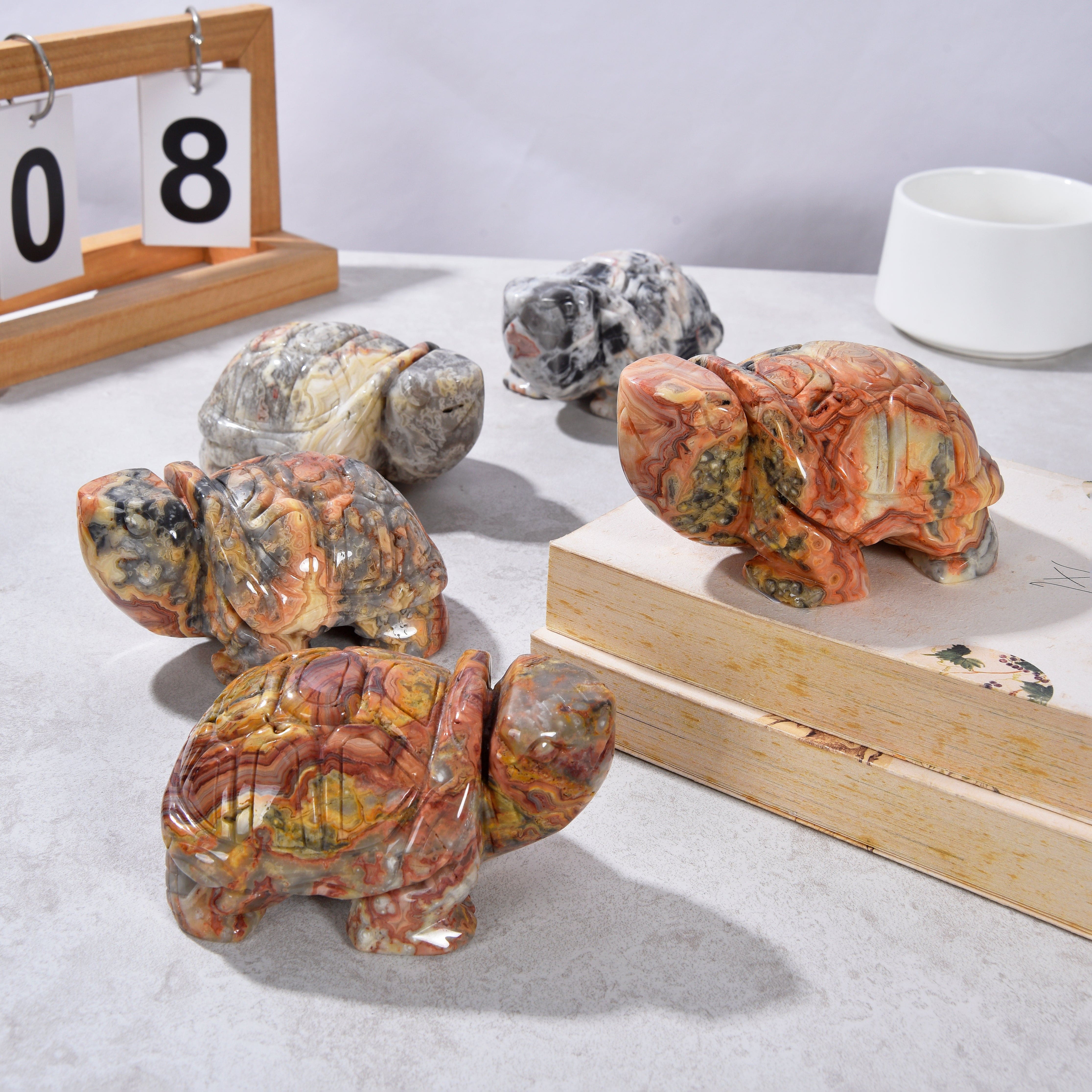 KALIFANO Gemstone Carvings 4" Crazy Lace Agate Elephant Natural Gemstone Carving CV140-T-CLA