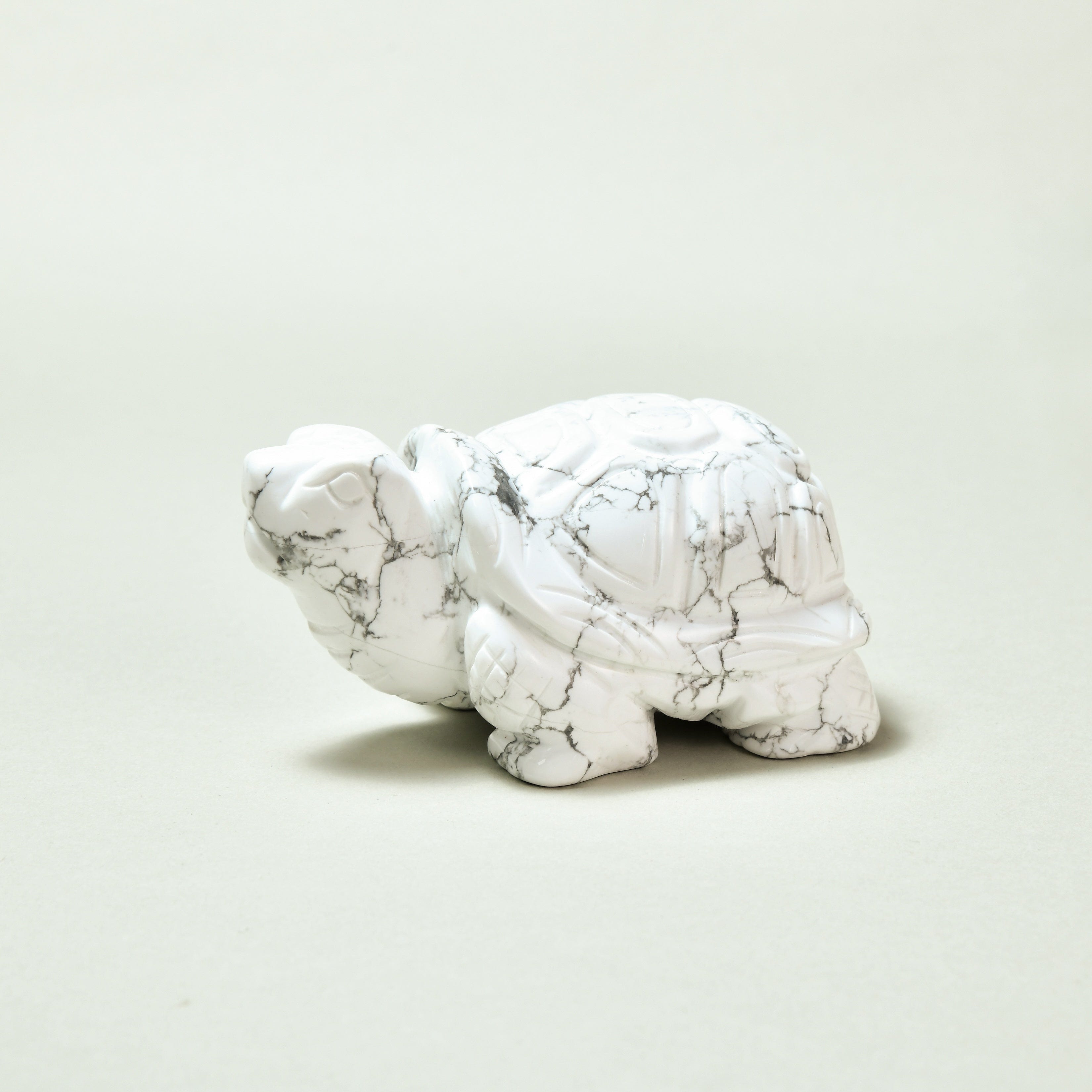 KALIFANO Gemstone Carvings 4" Howlite Turtle Natural Gemstone Carving CV140-T-HT