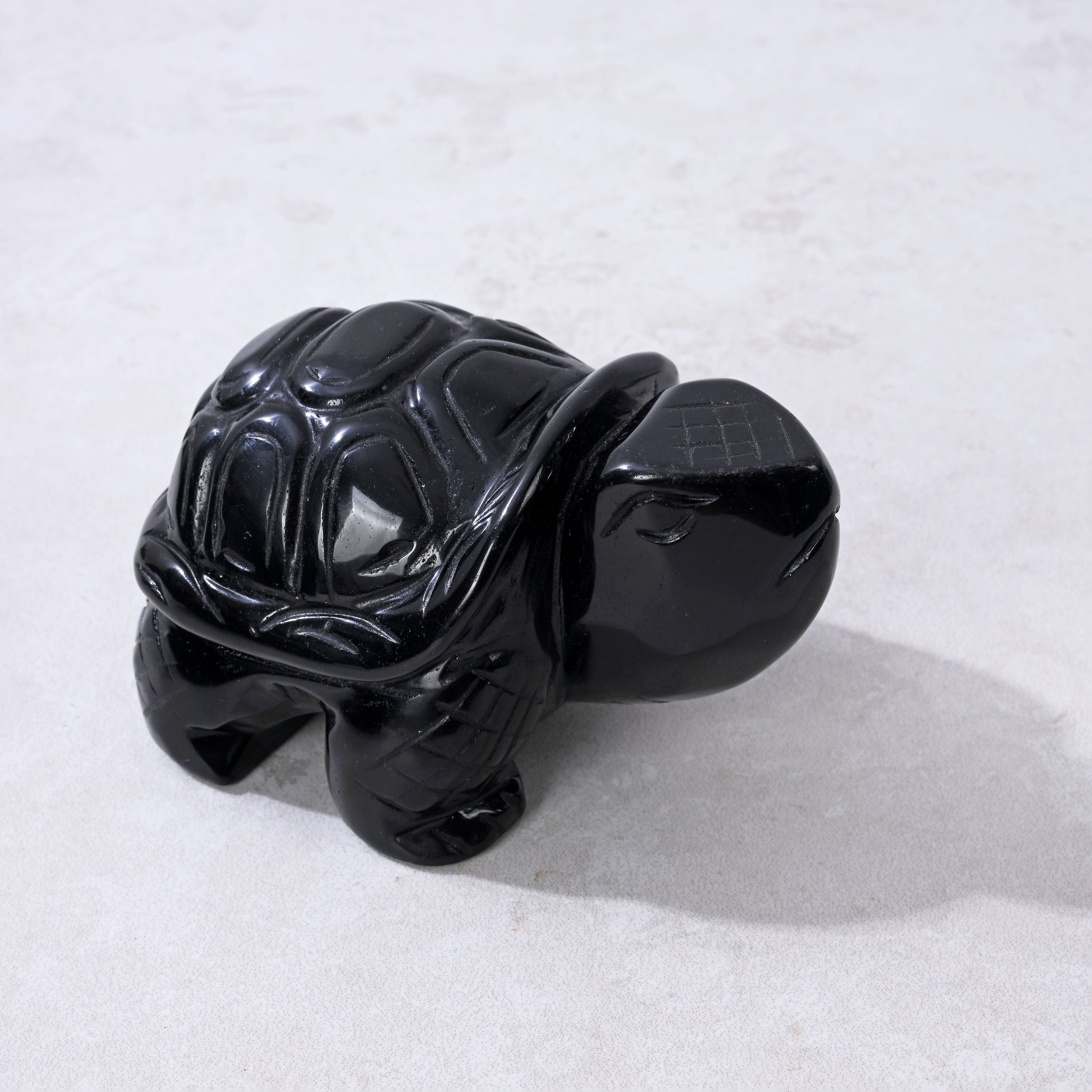 Kalifano Gemstone Carvings 4" Obsidian Turtle Natural Gemstone Carving CV140-T-OB