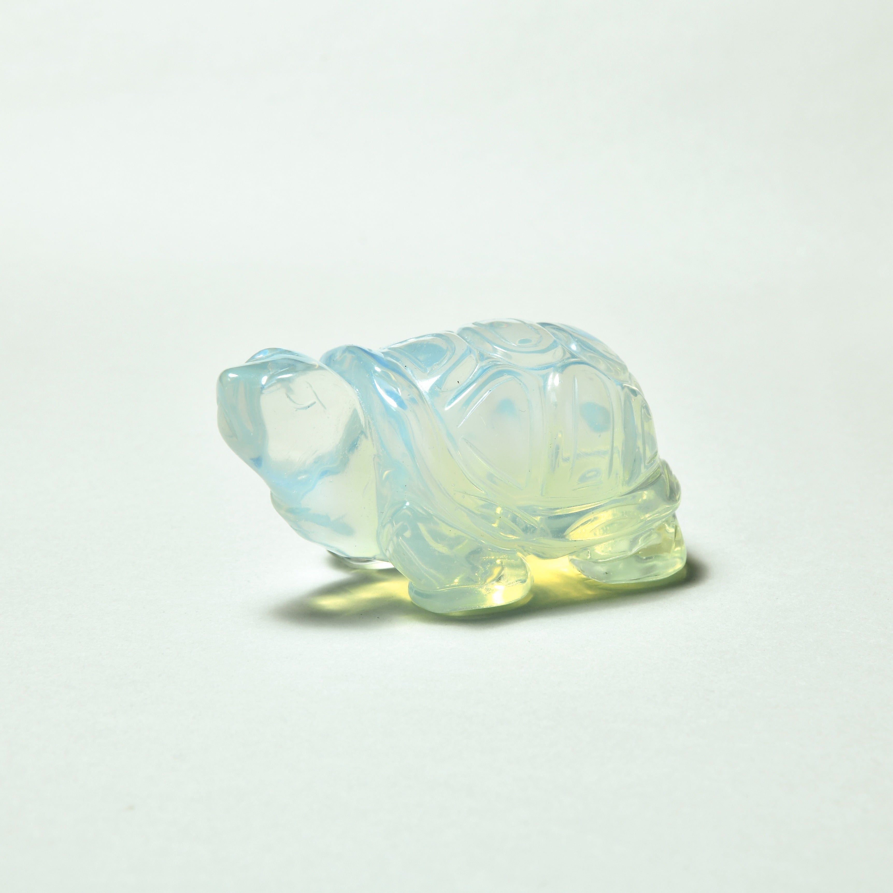 KALIFANO Gemstone Carvings 4" Opalite Moonstone Turtle Natural Gemstone Carving CV140-T-MS