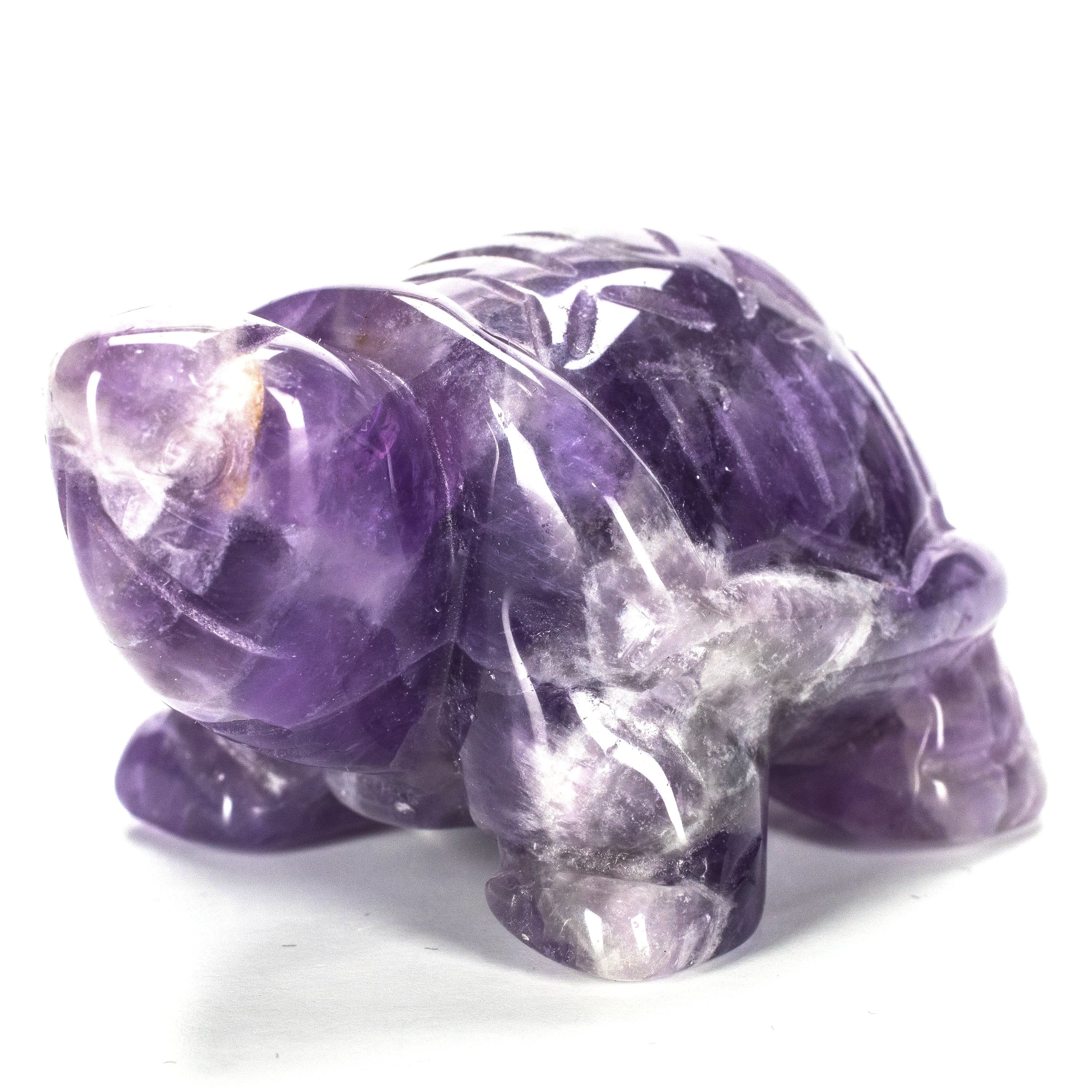 Kalifano Gemstone Carvings Amethyst Turtle 2'' Natural Gemstone Carving CV14-T-AM