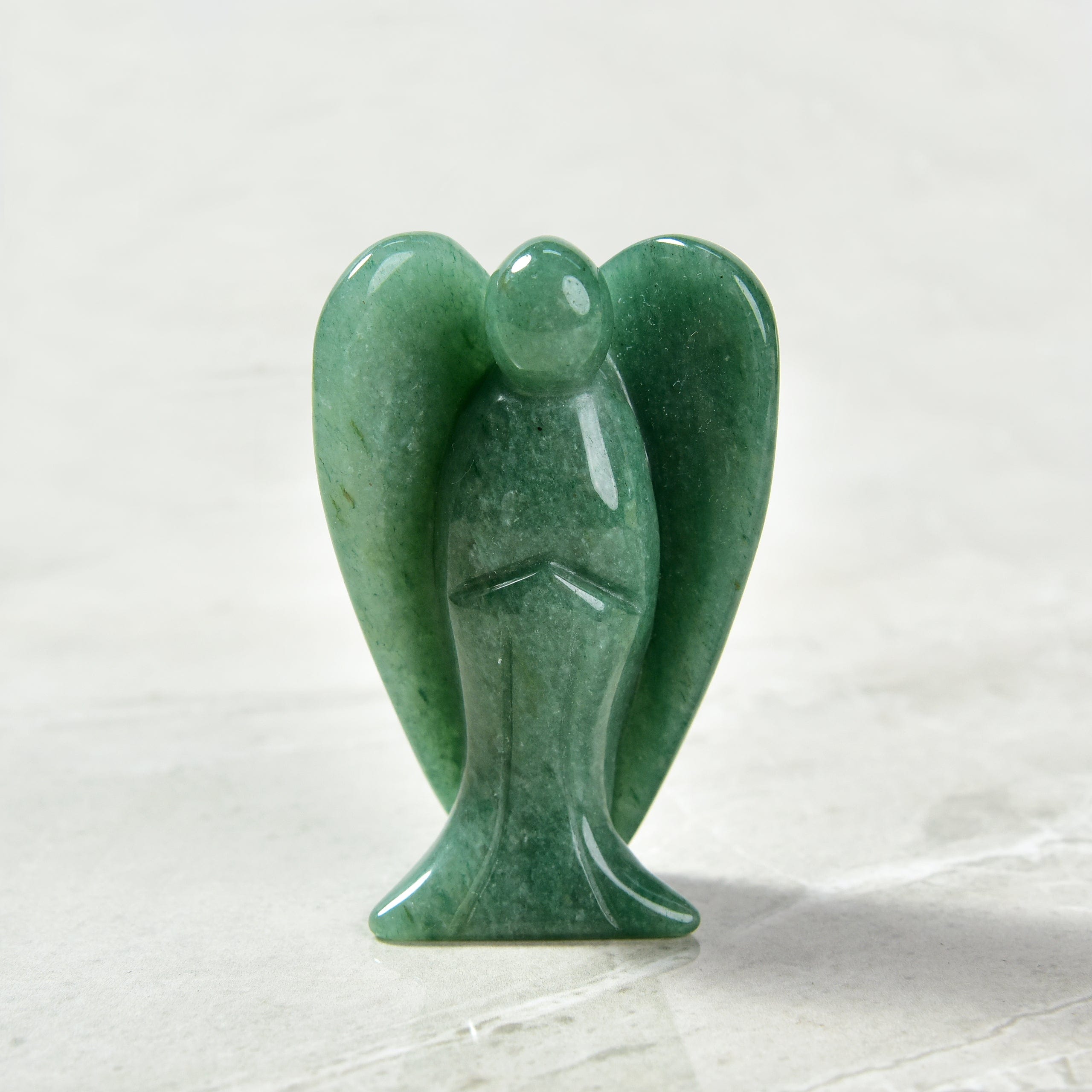 Kalifano Gemstone Carvings Aventurine Angel 3'' Natural Gemstone Carving CV40-A-AV