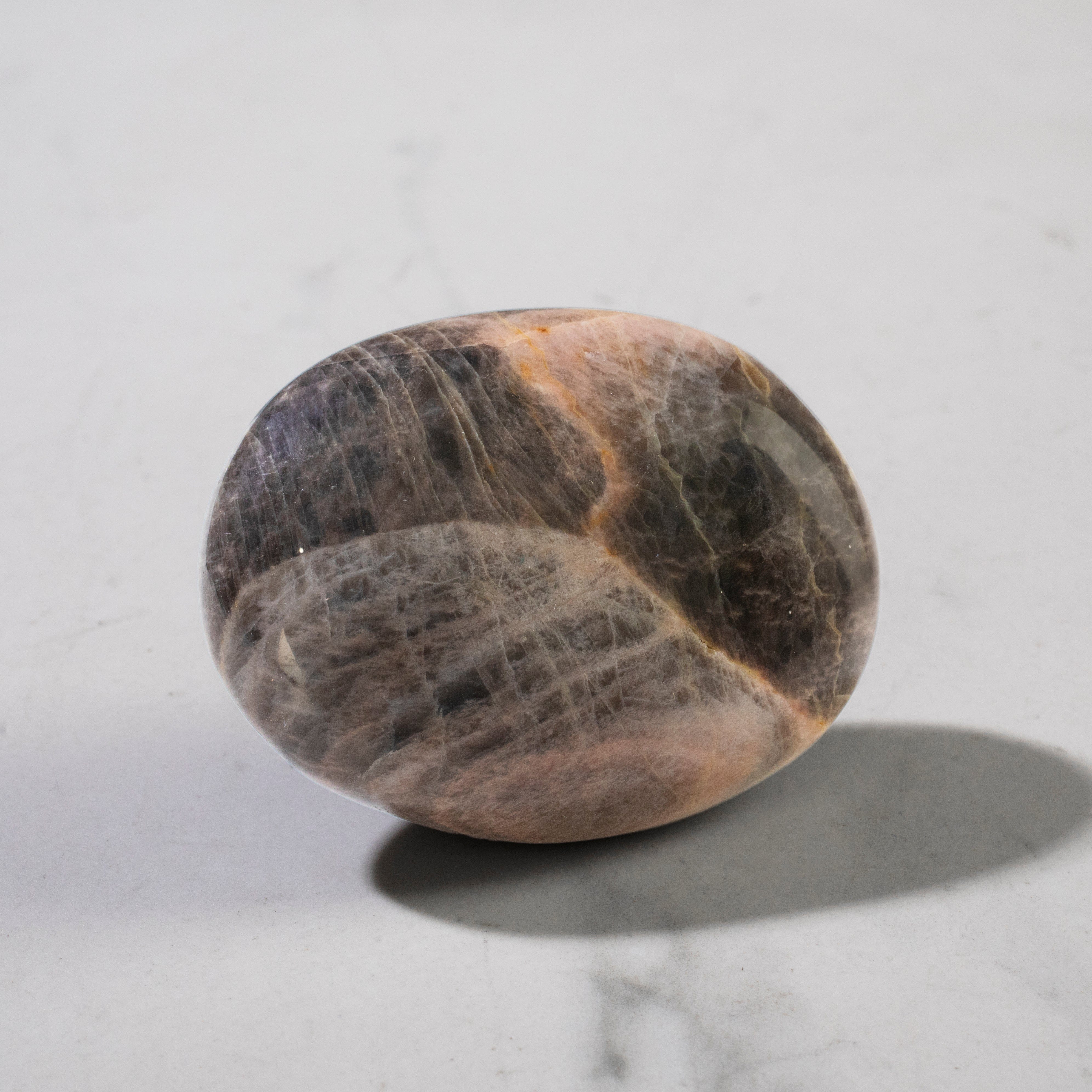 KALIFANO Gemstone Carvings Black Moonstone Palm Stone PS60-BM