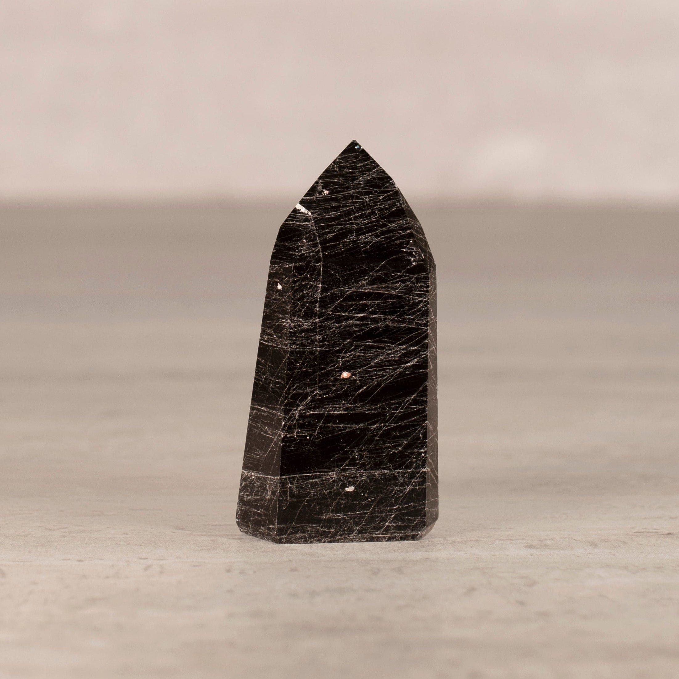 KALIFANO Gemstone Carvings Black Tourmaline Obelisk Tower Gemstone Carving from Brazil - 150-199 grams BTOB200