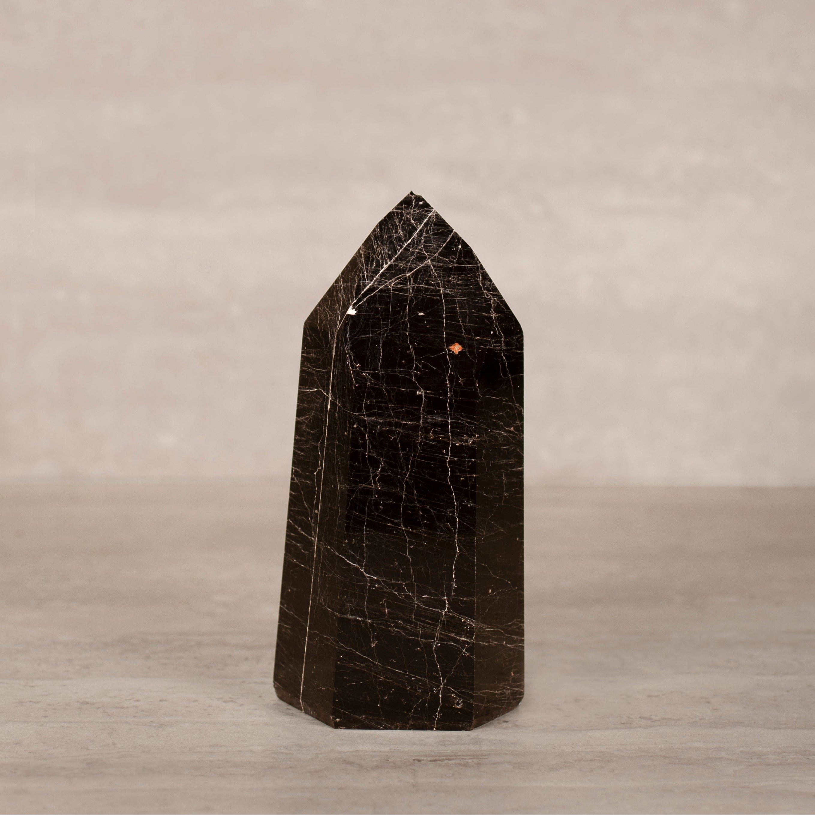 KALIFANO Gemstone Carvings Black Tourmaline Obelisk Tower Gemstone Carving from Brazil - 7" / 1,126 grams BTOB1200.001