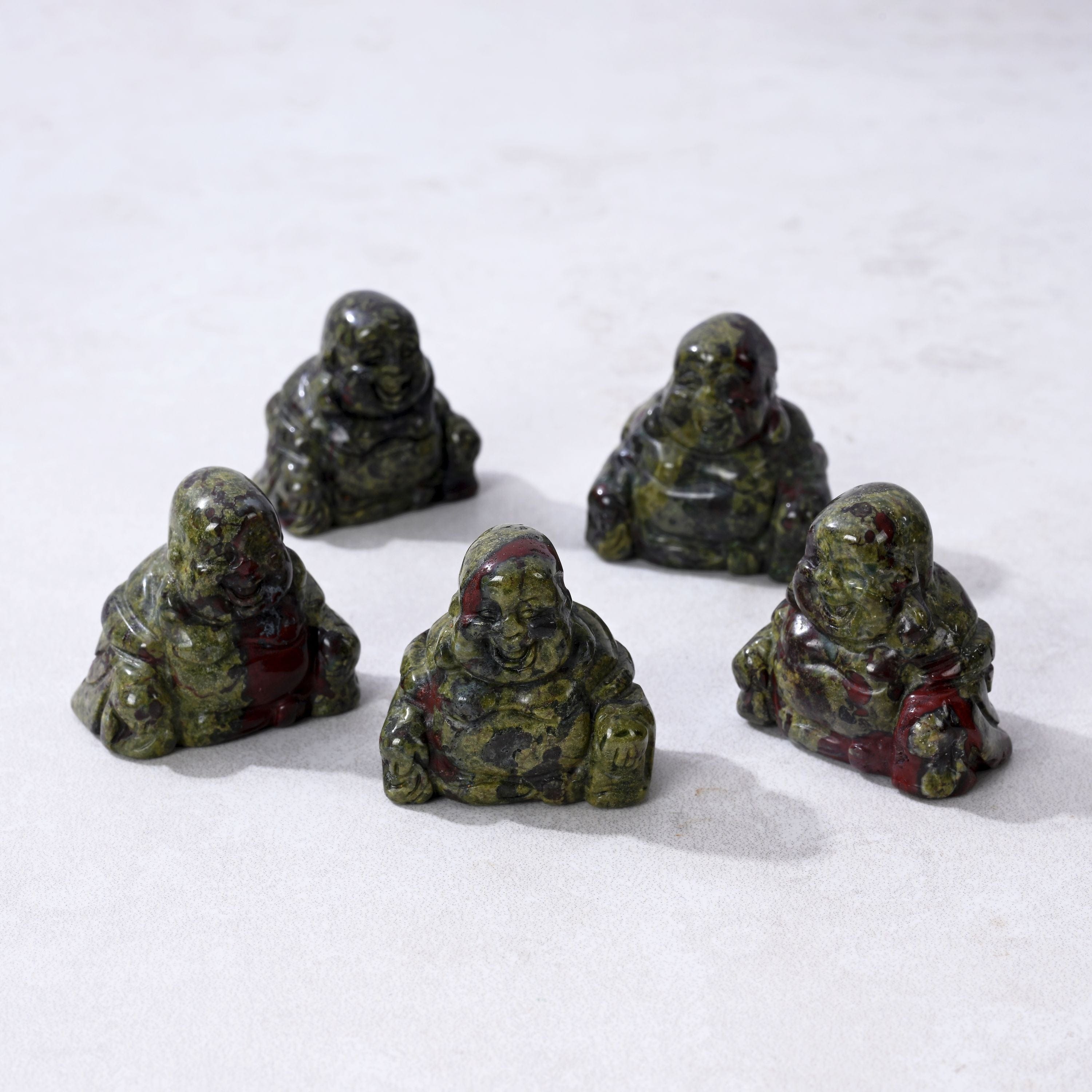 Kalifano Gemstone Carvings Bloodstone Buddha 1.5" Gemstone Carving CV15-B-BS