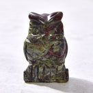 Bloodstone Owl 2'' Natural Gemstone Carving