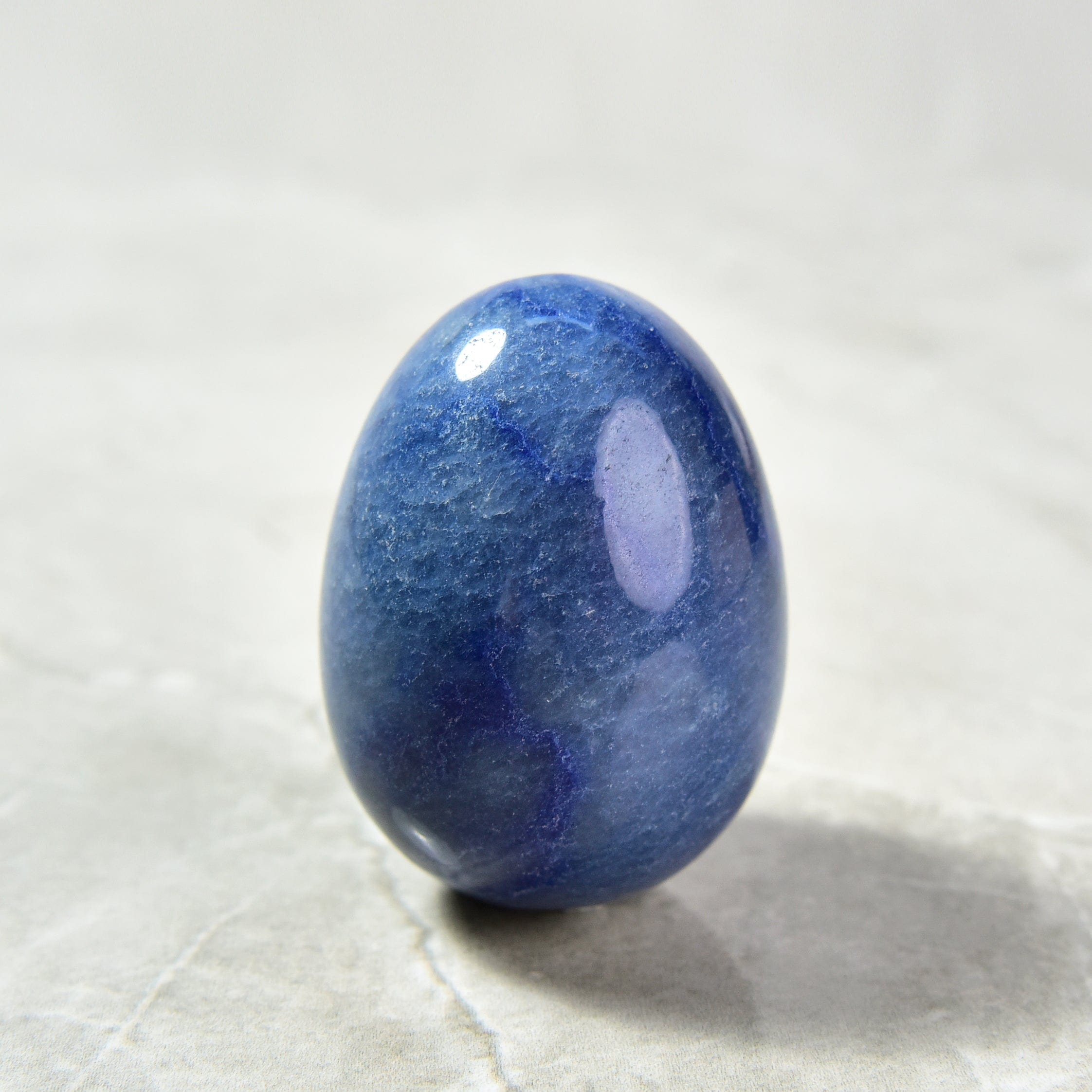 Kalifano Gemstone Carvings Blue Aventurine Egg Natural Gemstone Carving CV14-EG-BA