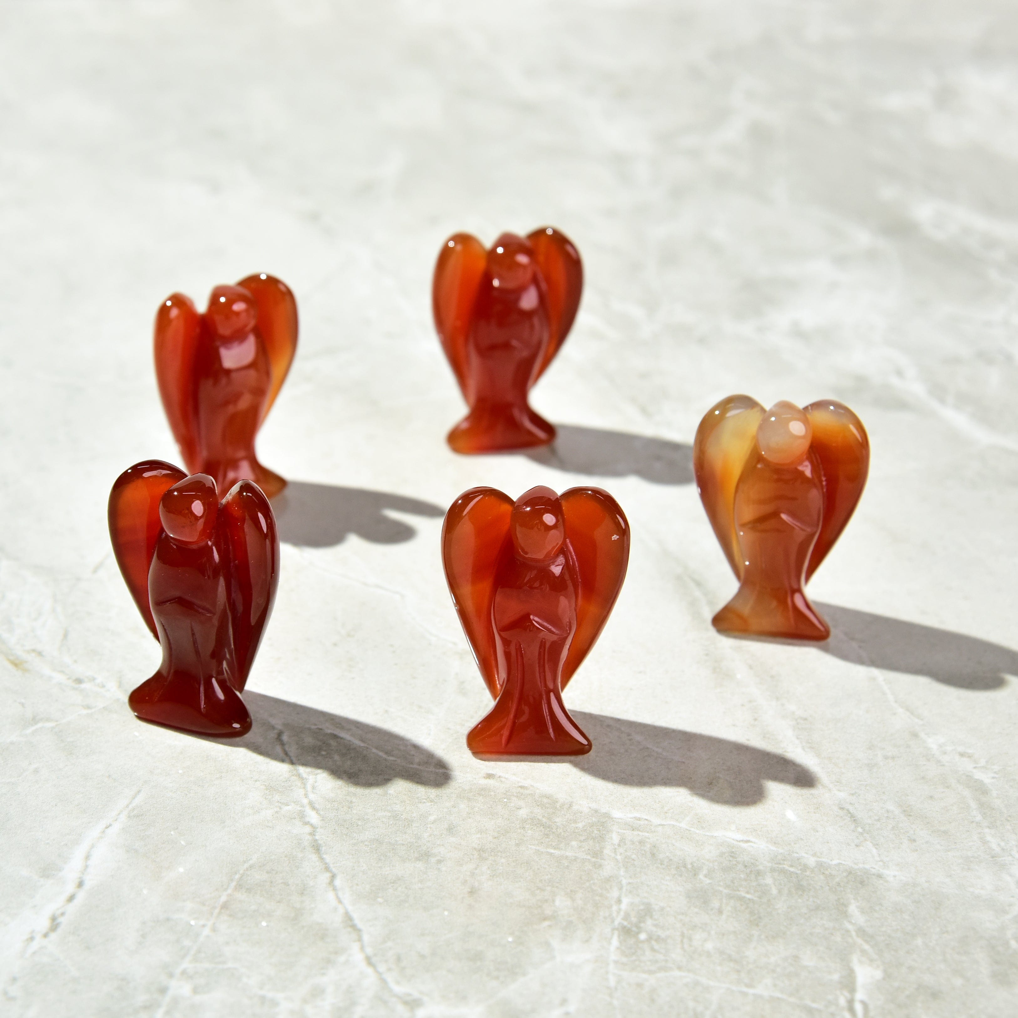 Kalifano Gemstone Carvings Carnelian Angel 2'' Natural Gemstone Carving CV13-A-CR