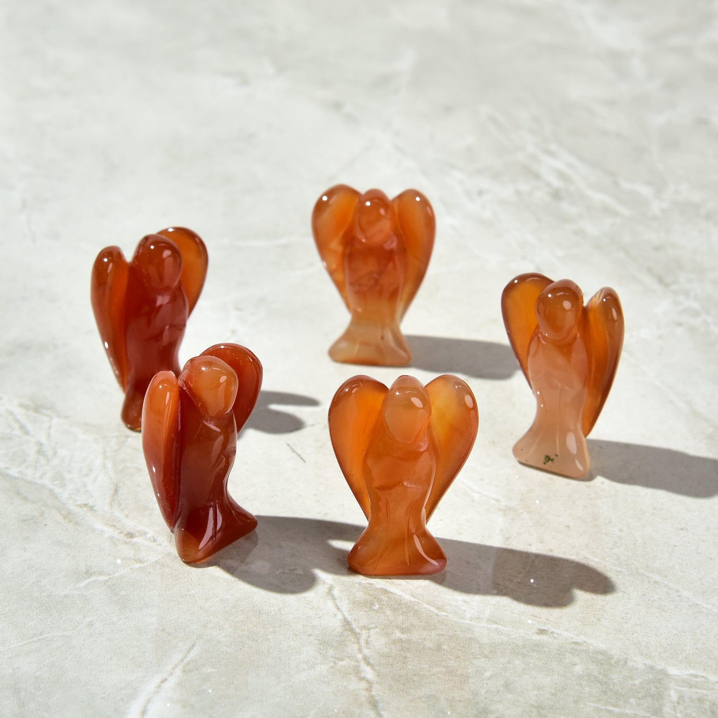 Kalifano Gemstone Carvings Carnelian Angel Small Gemstone Carving CV7-A-CN