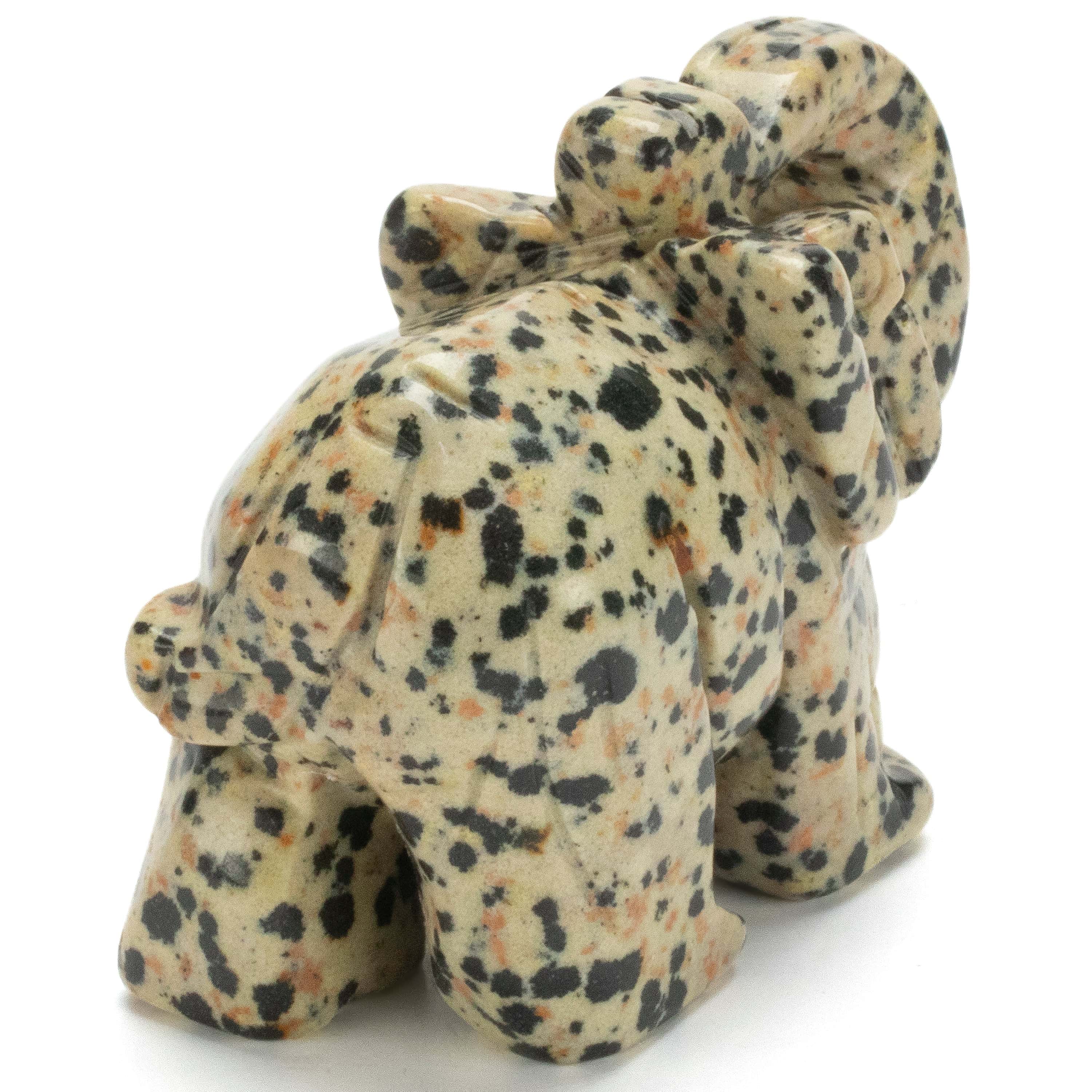 Kalifano Gemstone Carvings Dalmation Jasper Elephant Carving CV25-E-DJ