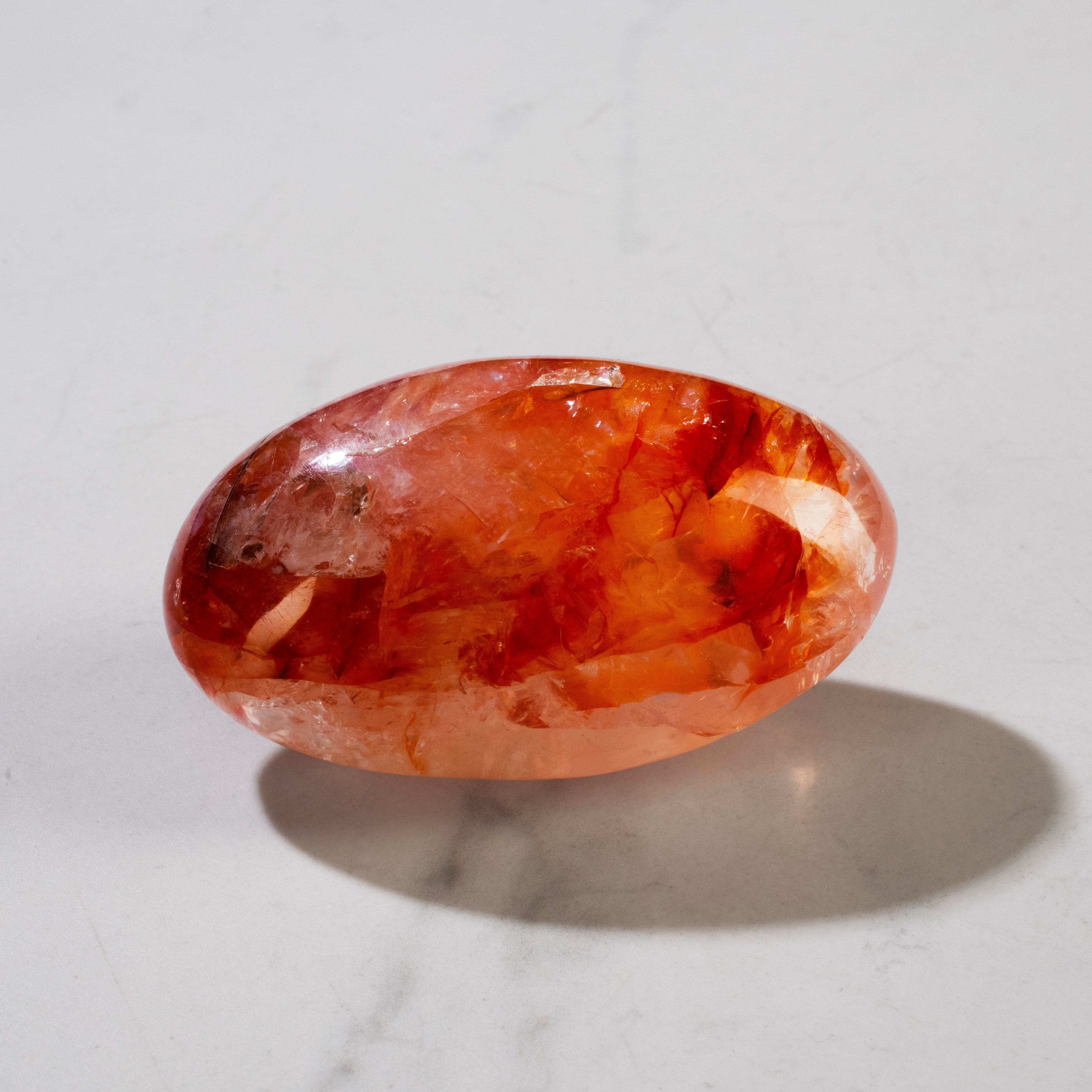KALIFANO Gemstone Carvings Fire Quartz Palm Stone PS60-FQ