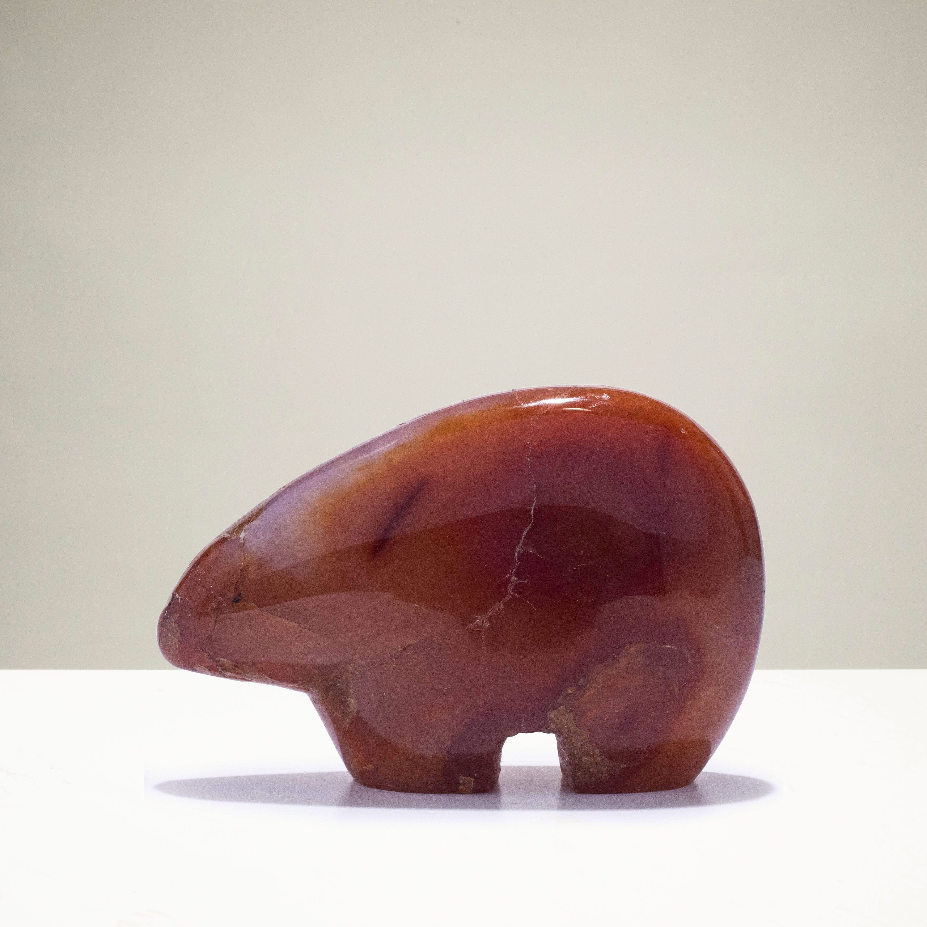 Kalifano Gemstone Carvings GC-BR-CARNELIAN - Carnelian Gem Bear - Madagascar GC-BR-CARNELIAN