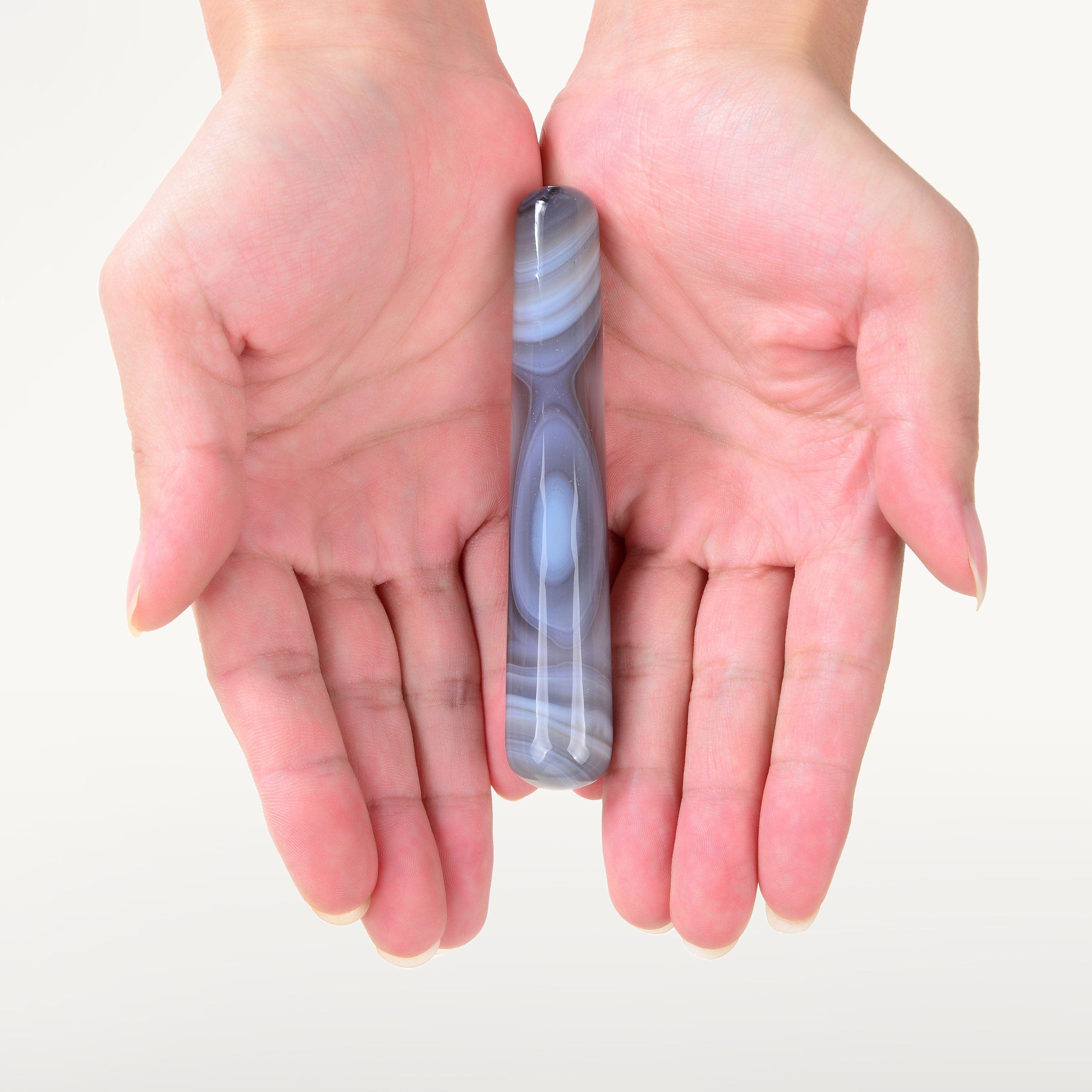 Kalifano Gemstone Carvings Grey Agate Gemstone Wand GW-GAE