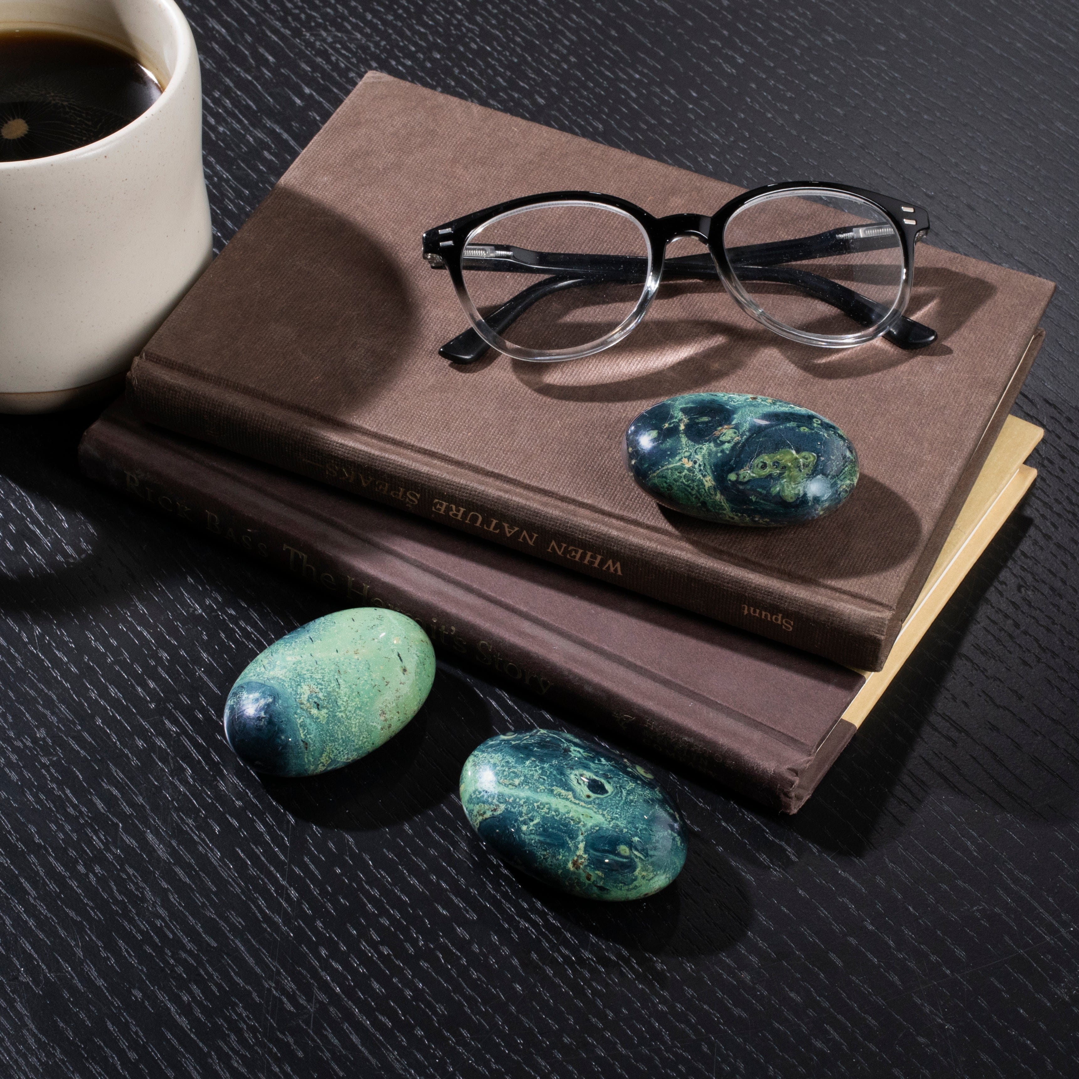 Kalifano Gemstone Carvings Kambaba Jasper Palm Stone PS60-KJ