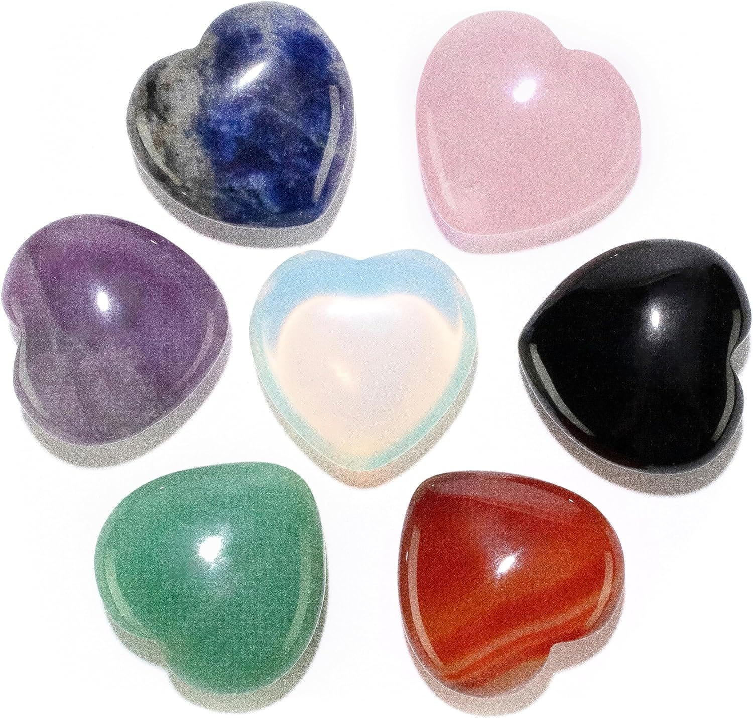 KALIFANO Gemstone Carvings Mini Gemstone Heart Bundle GH20-MIX