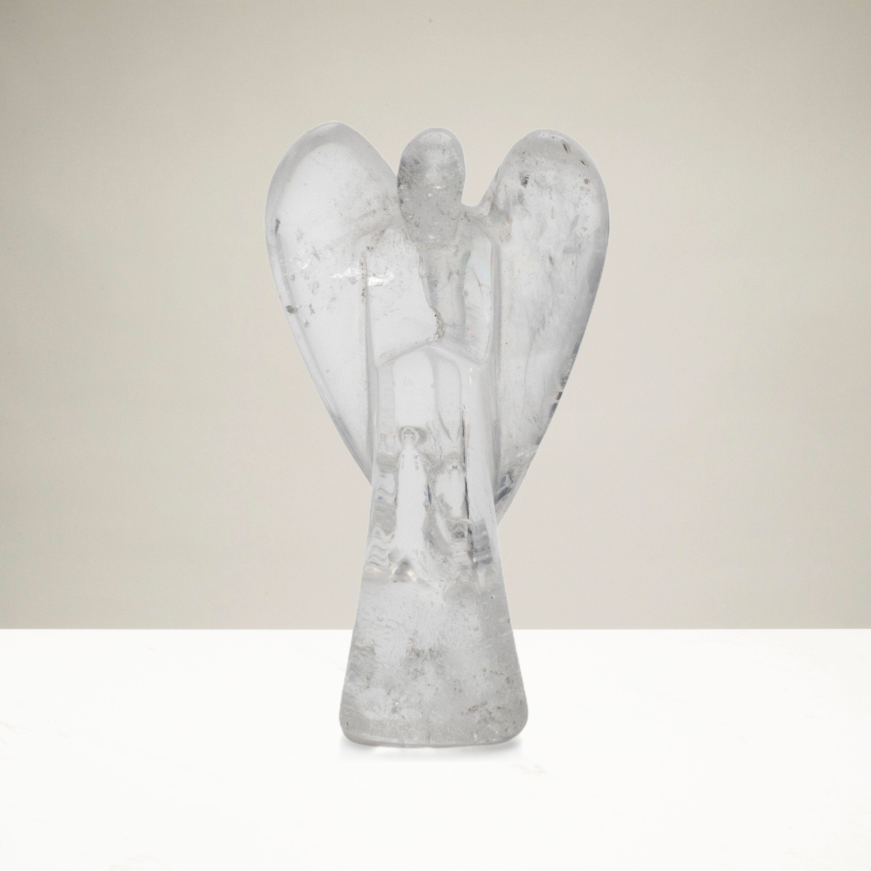 Kalifano Gemstone Carvings Natural Brazilian Quartz Angel Carving- 2.1" / 20g QZA-80