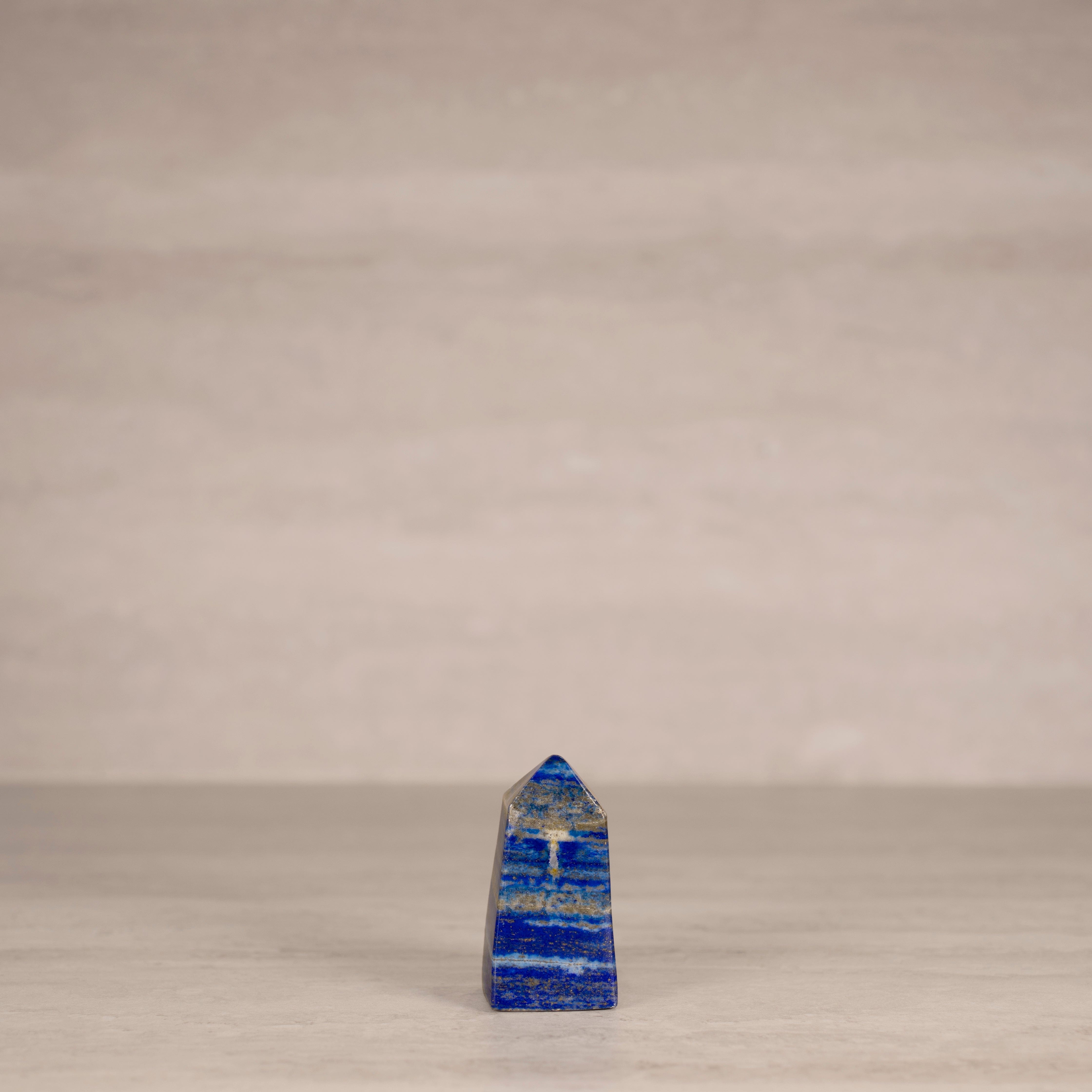 KALIFANO Gemstone Carvings Natural Lapis Lazuli Polished Obelisk from Afghanistan - 3" / 250 grams LPOB500